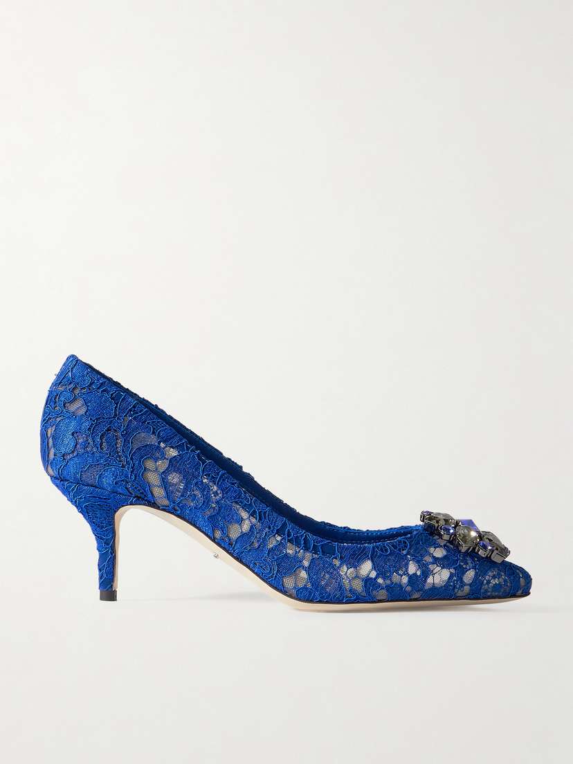 Dolce & Gabbana Crystal-embellished Lace Pumps