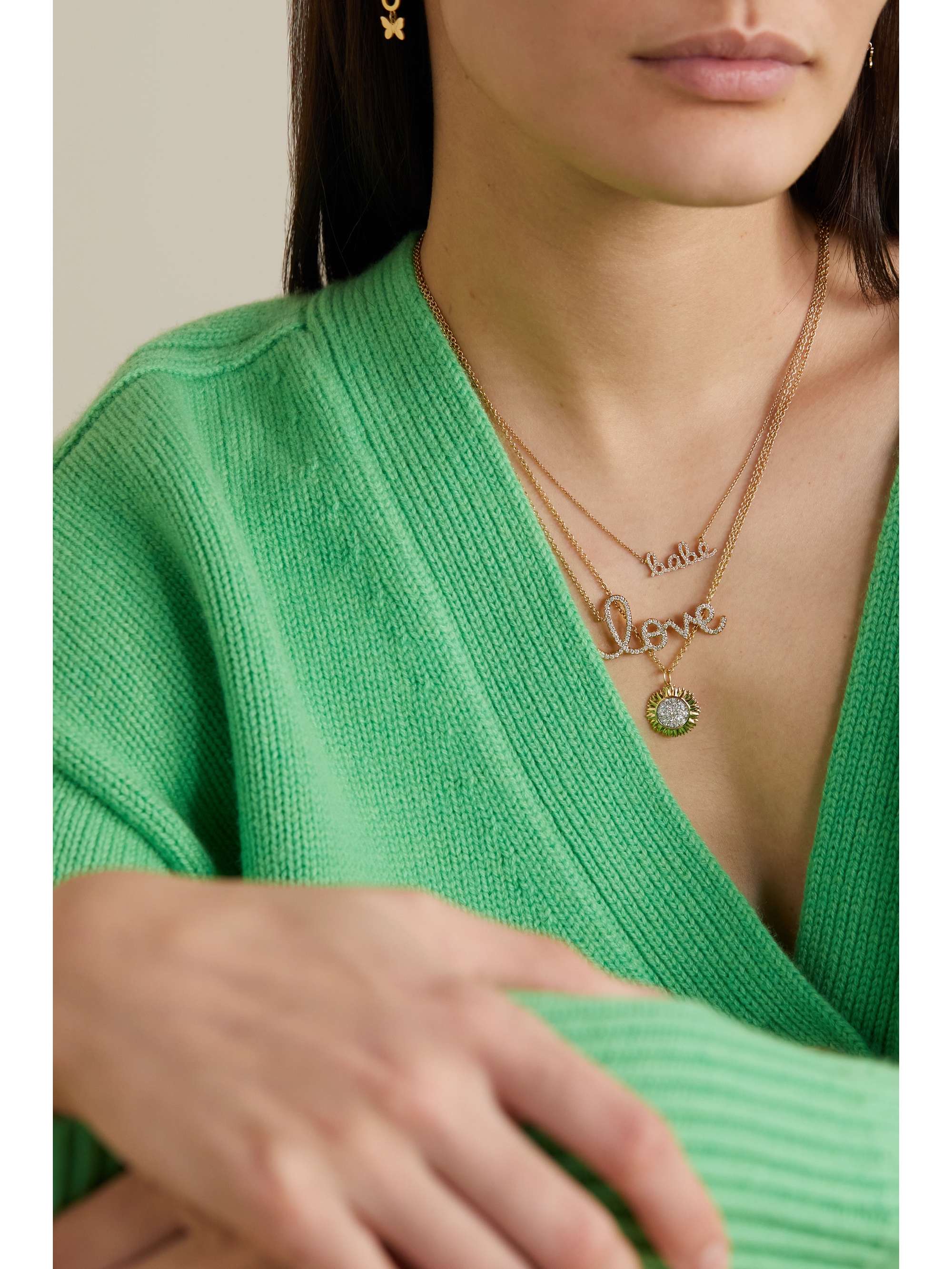 SYDNEY EVAN Grateful 14-karat gold diamond necklace