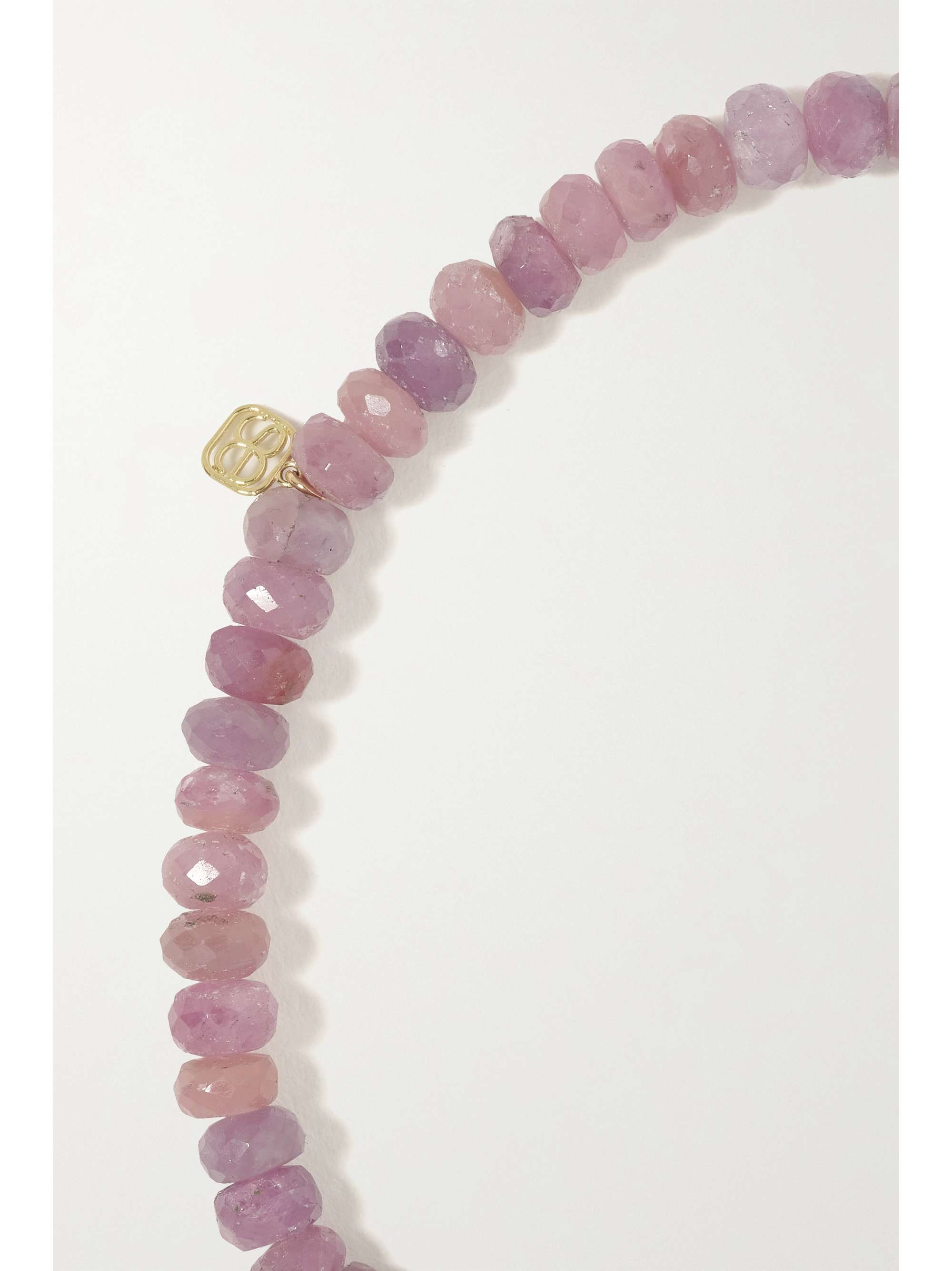 SYDNEY EVAN Evil Eye 14-karat gold, amethyst and diamond bracelet