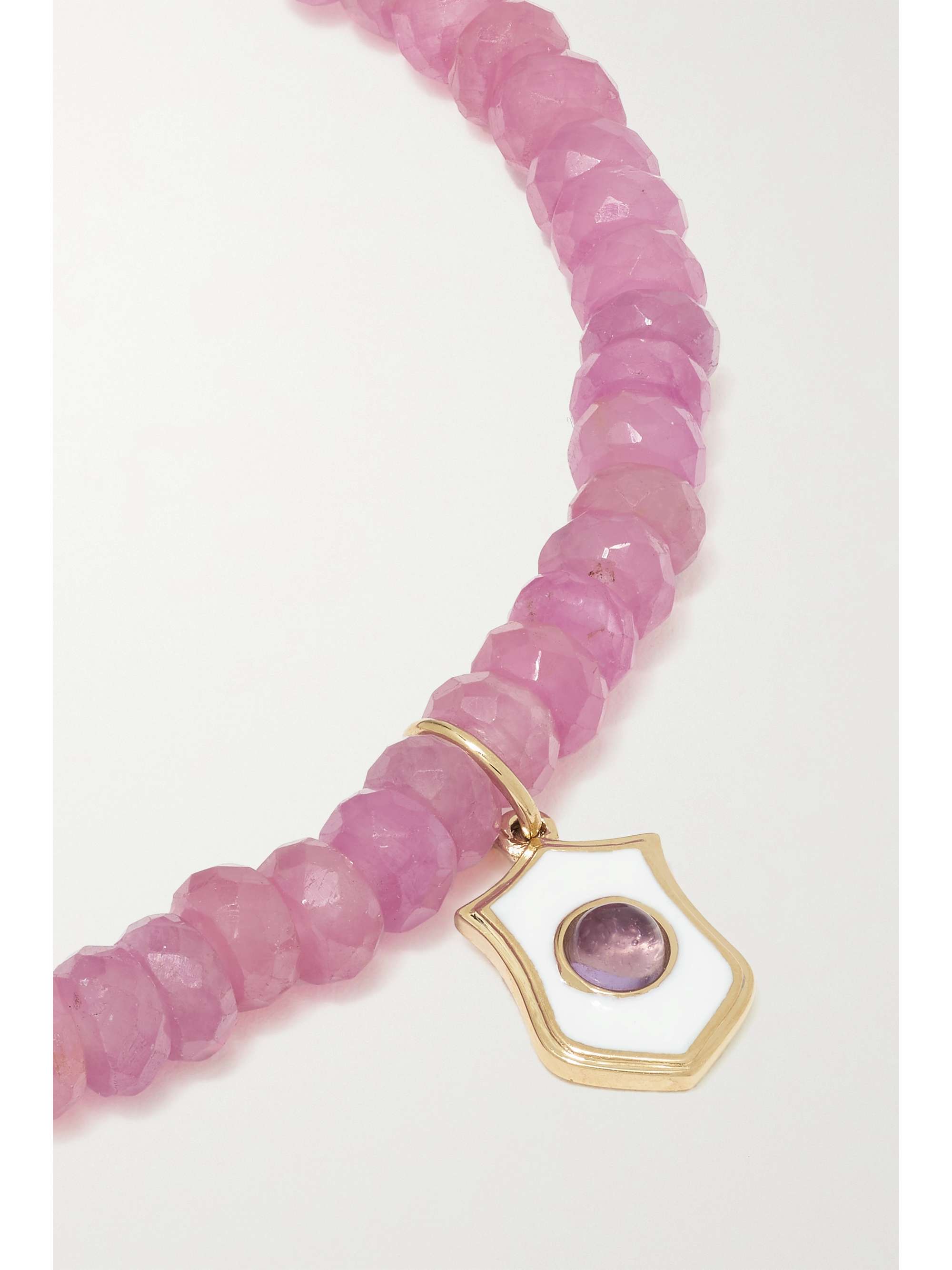 SYDNEY EVAN Armband mit Mondsteinen, Details aus 14 Karat Gold, Emaille und Saphiren