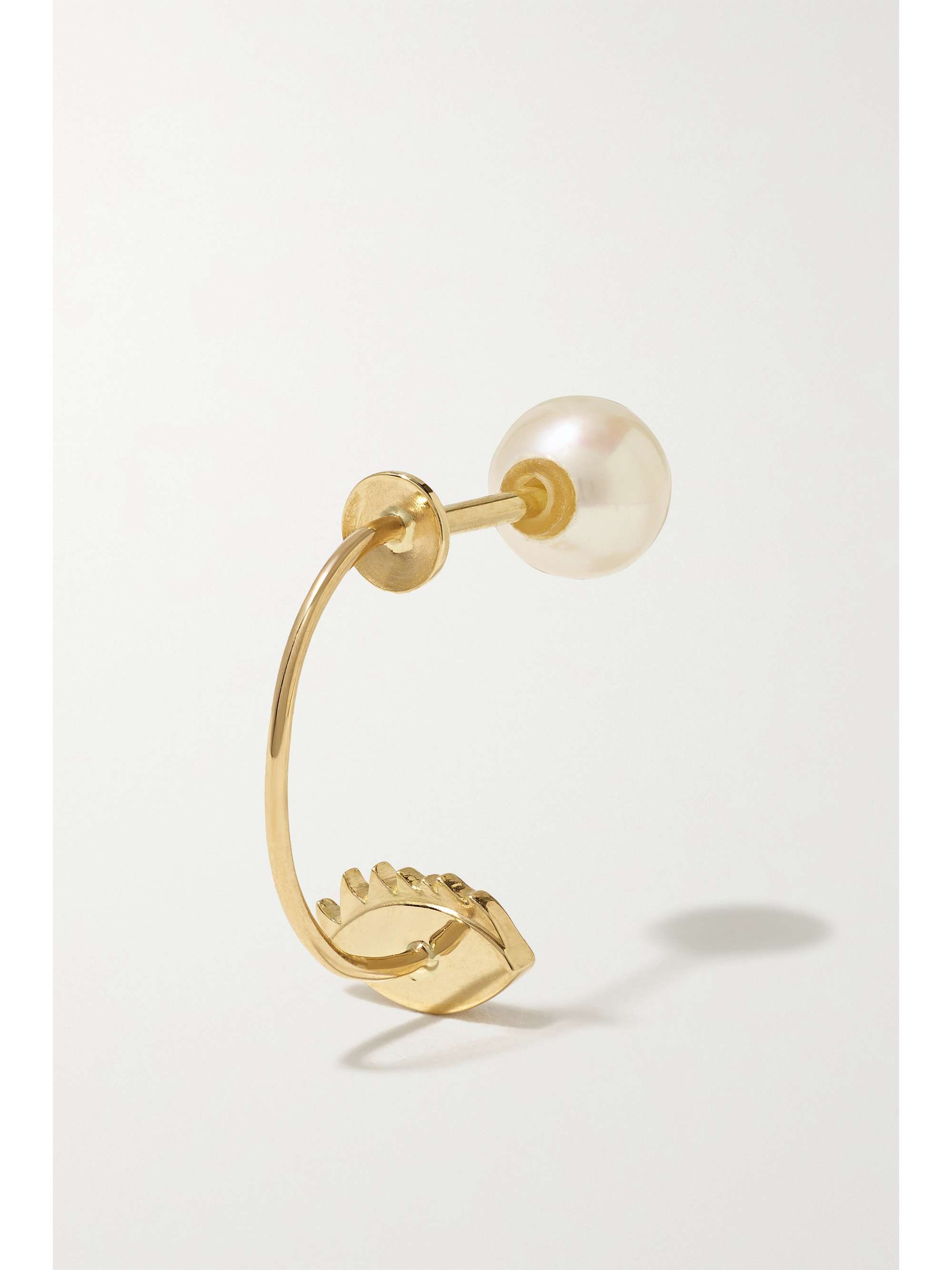 DELFINA DELETTREZ 18-karat gold, pearl and sapphire single earring