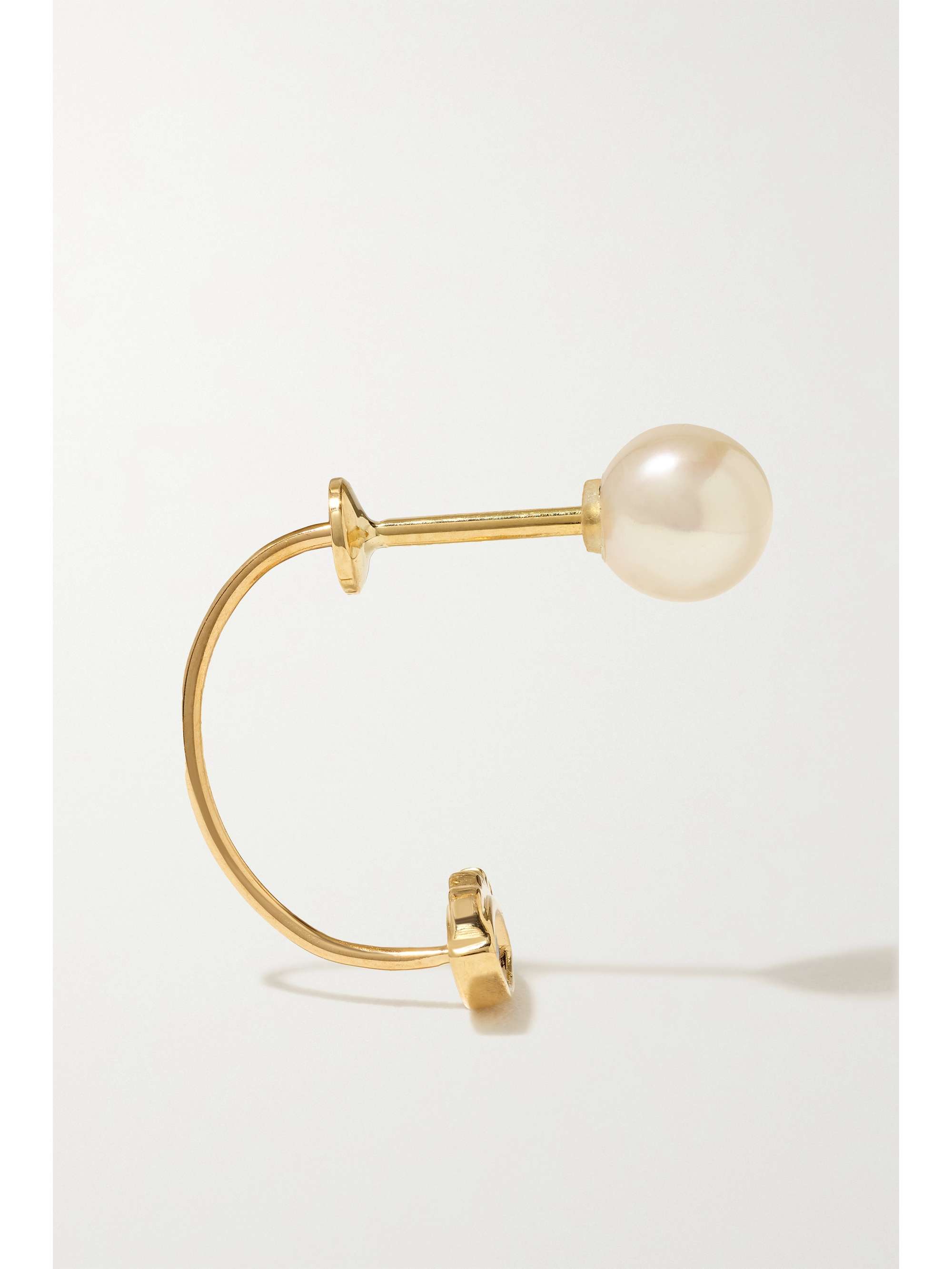 DELFINA DELETTREZ 18-karat gold, pearl and sapphire single earring