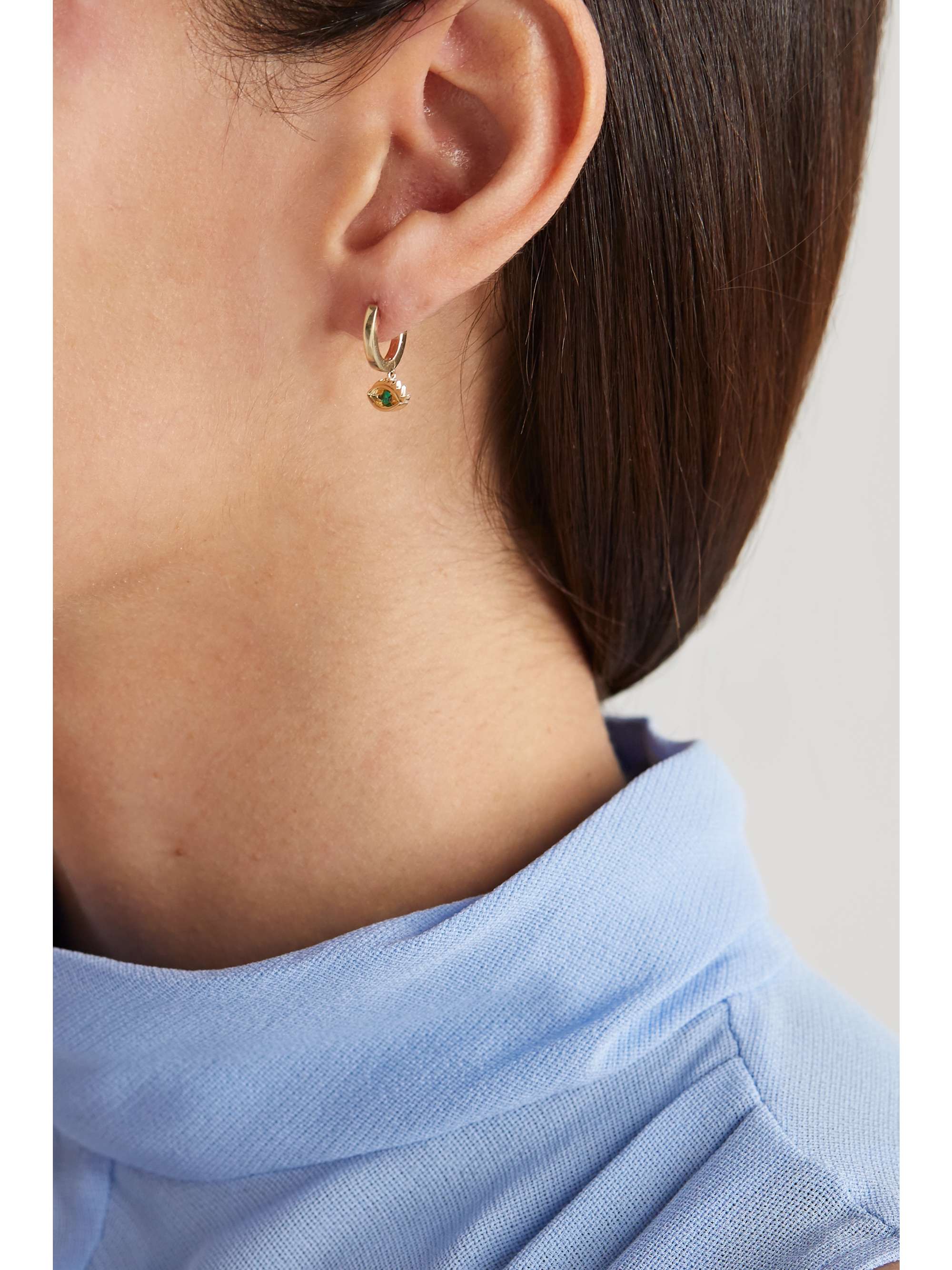 DELFINA DELETTREZ 18-karat gold emerald earring