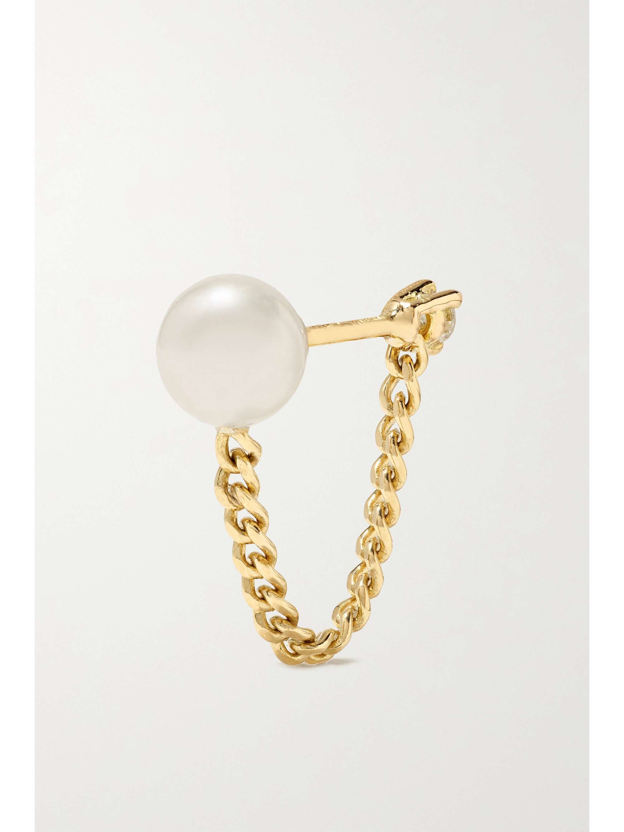 DELFINA DELETTREZ Convertible 18-karat gold, pearl and diamond earring