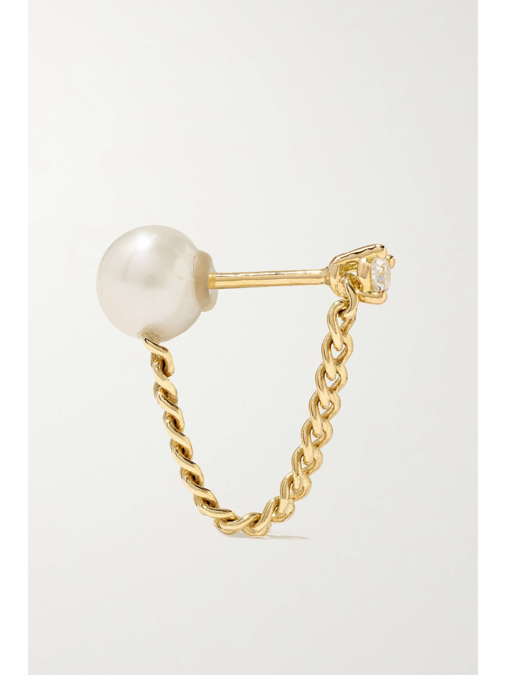DELFINA DELETTREZ Convertible 18-karat gold, pearl and diamond earring