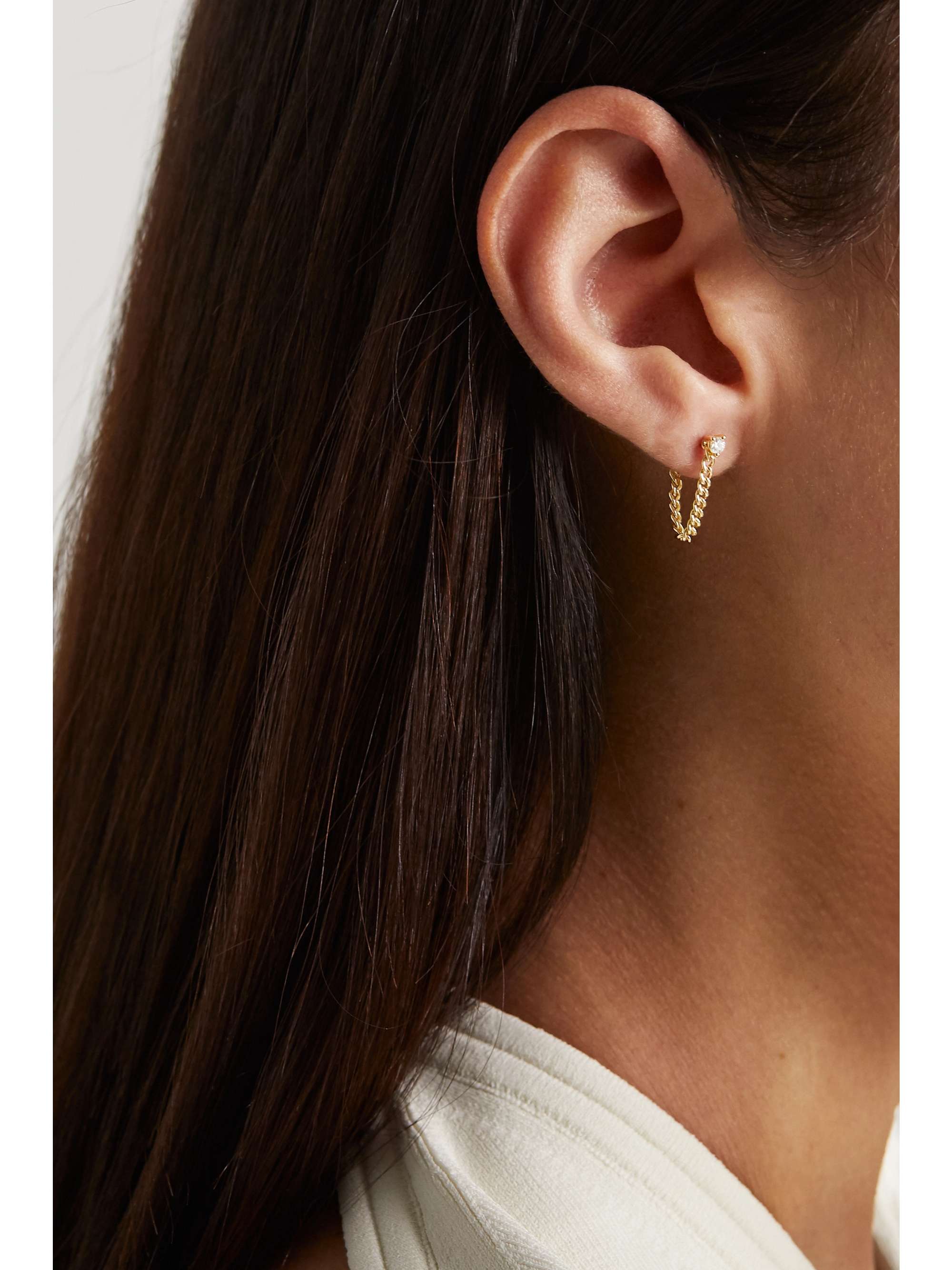 DELFINA DELETTREZ Convertible 18-karat gold, pearl and diamond earring