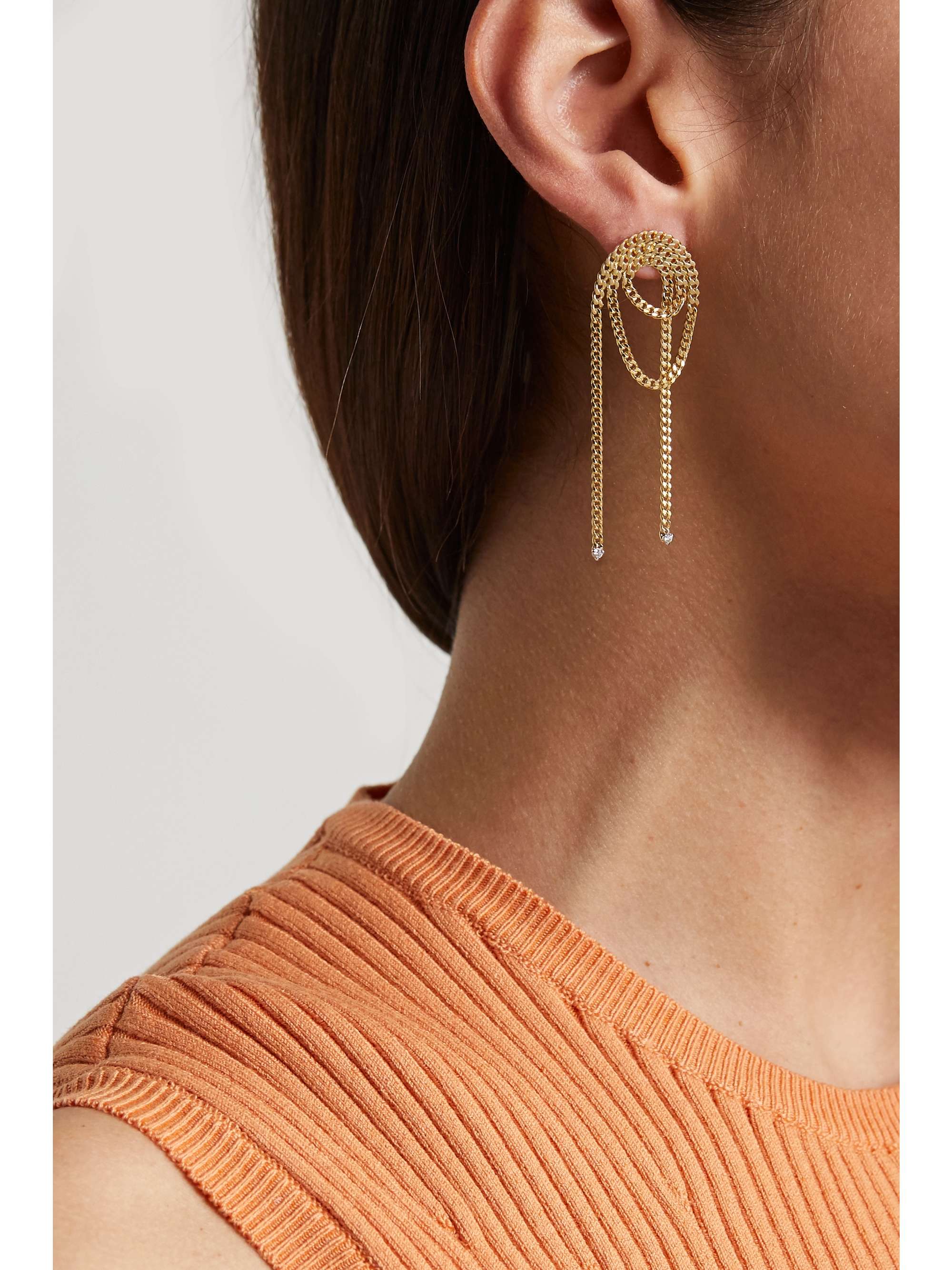 DELFINA DELETTREZ 18-karat gold diamond earrings