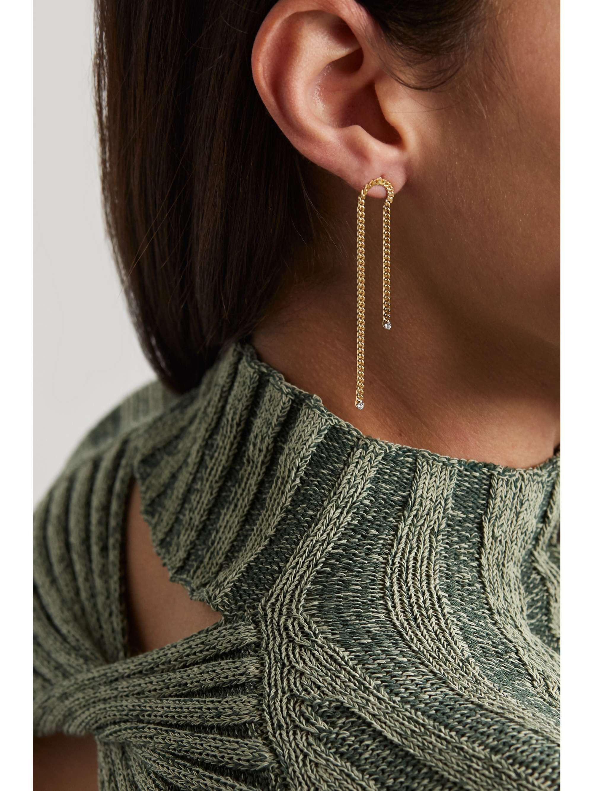 DELFINA DELETTREZ 18-karat gold diamond earrings