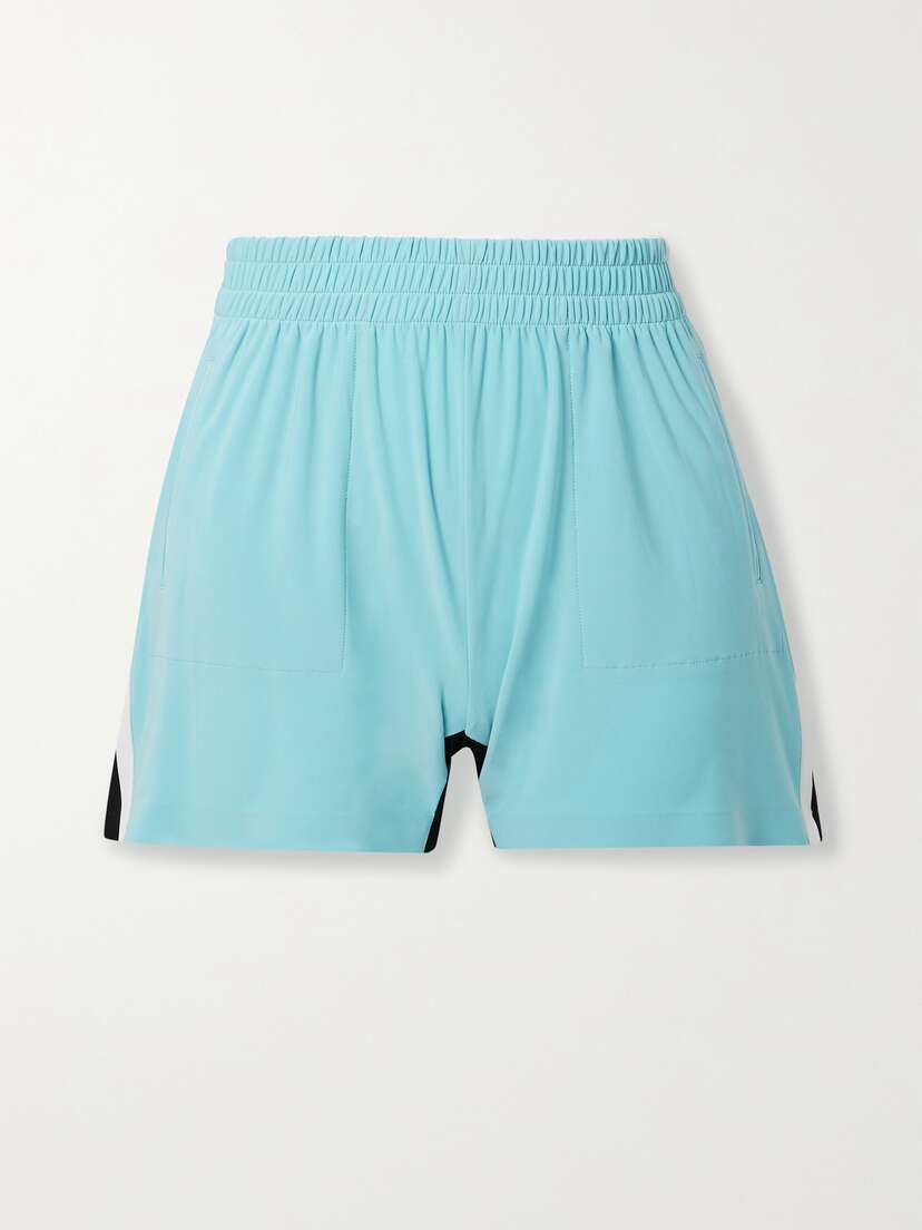 Norma Kamali Color-block Stretch-jersey Shorts