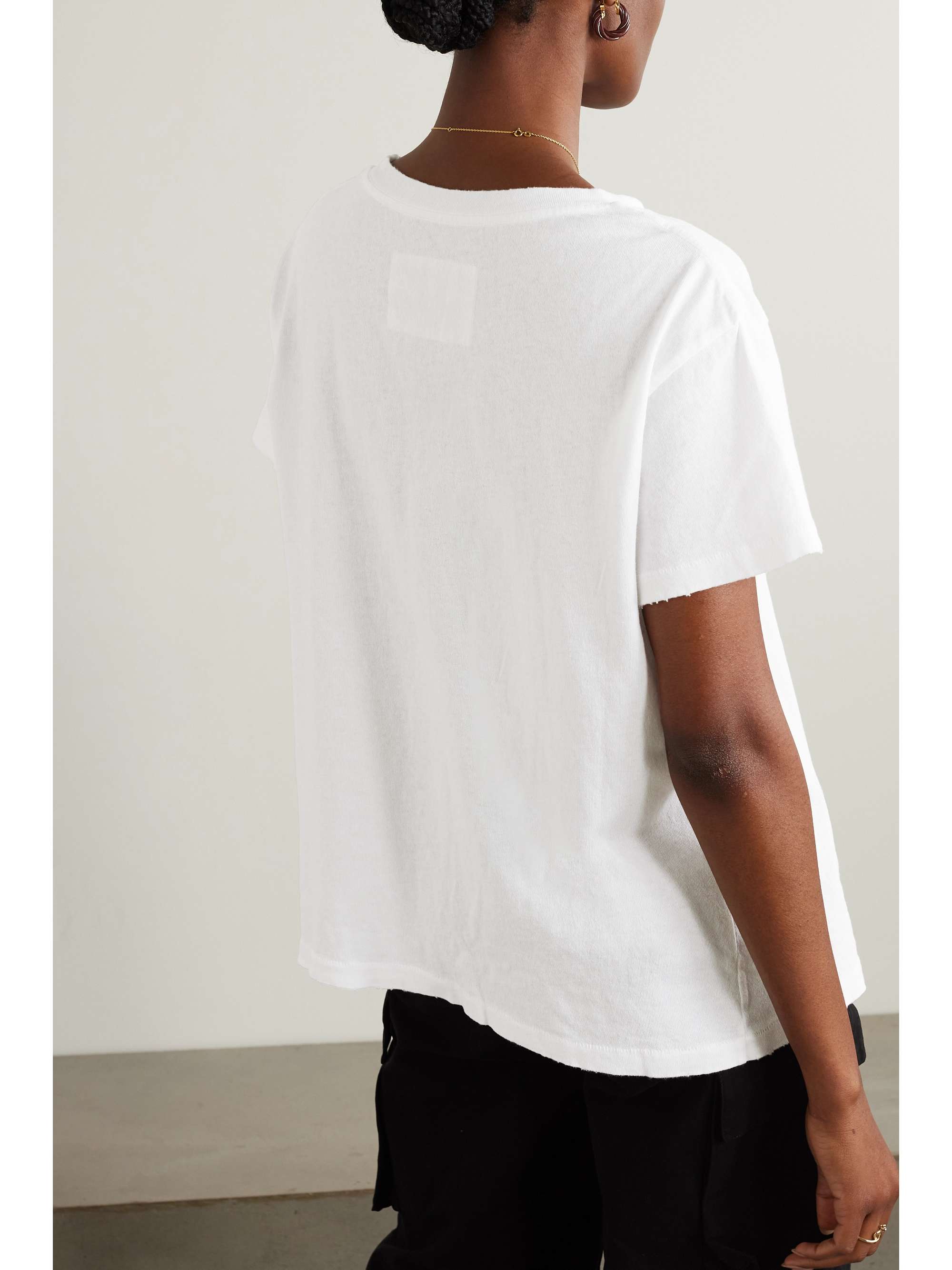 NILI LOTAN Brady distressed cotton-jersey T-shirt