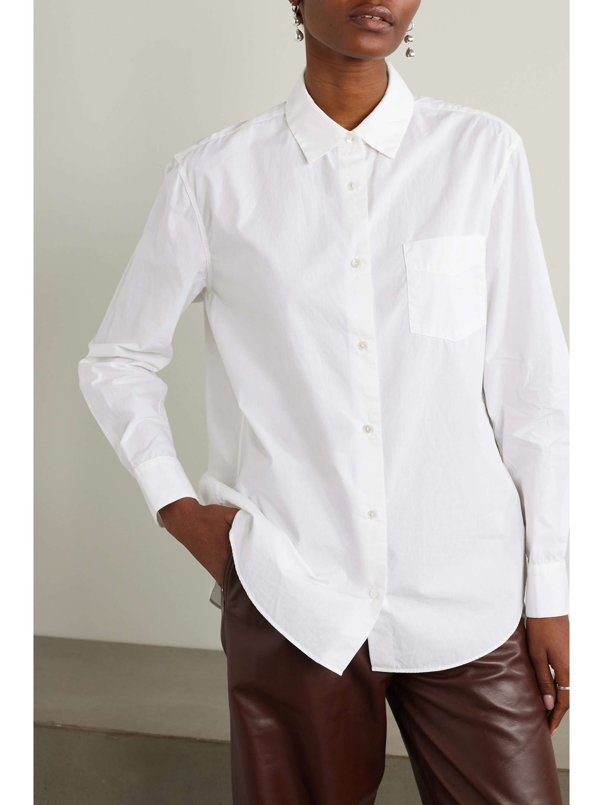 NILI LOTAN Kristen cotton-poplin shirt