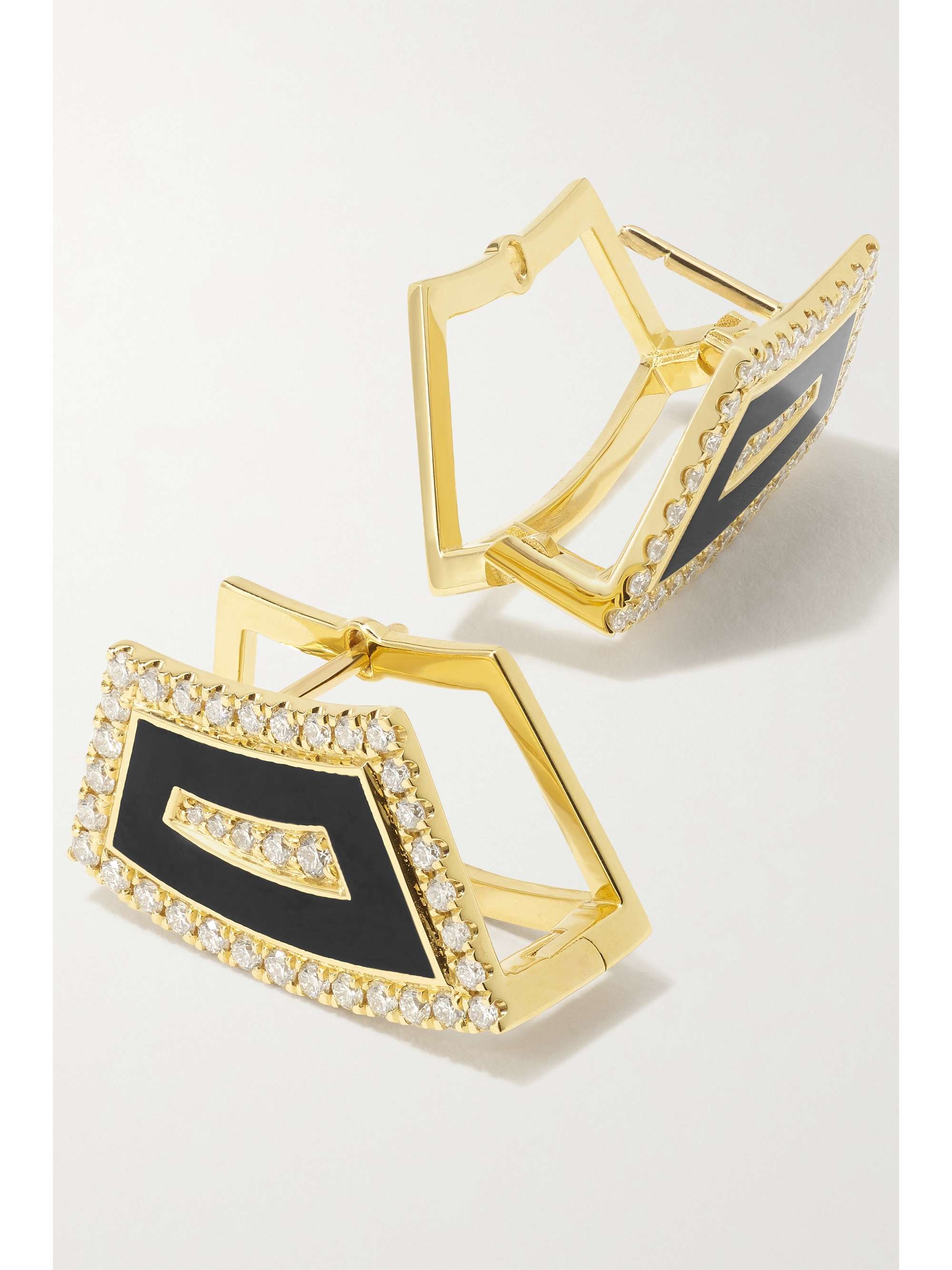 STATE PROPERTY Tabei 18-karat gold, enamel and diamond earrings