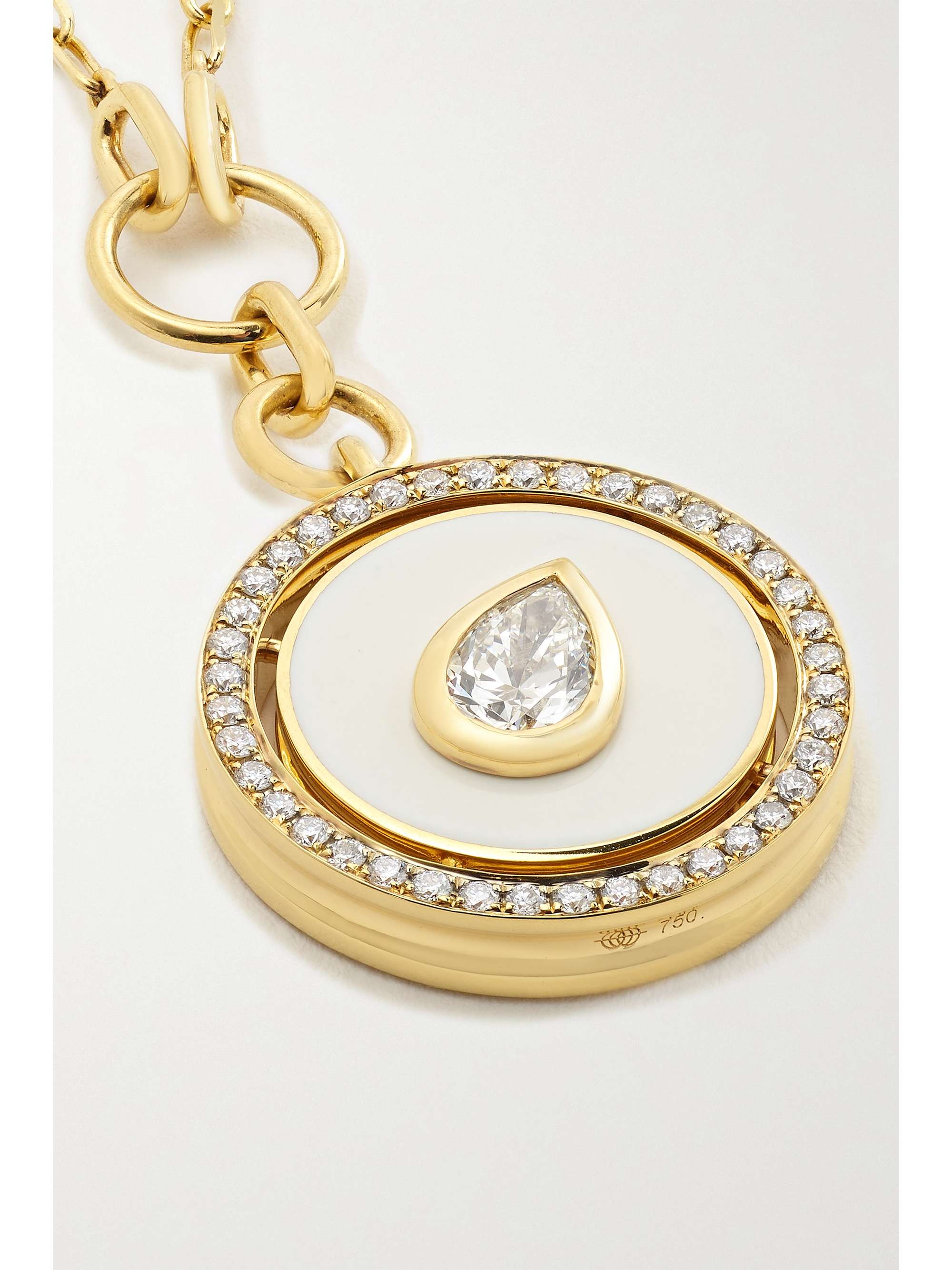 STATE PROPERTY Aebi 18-karat gold, enamel and diamond necklace