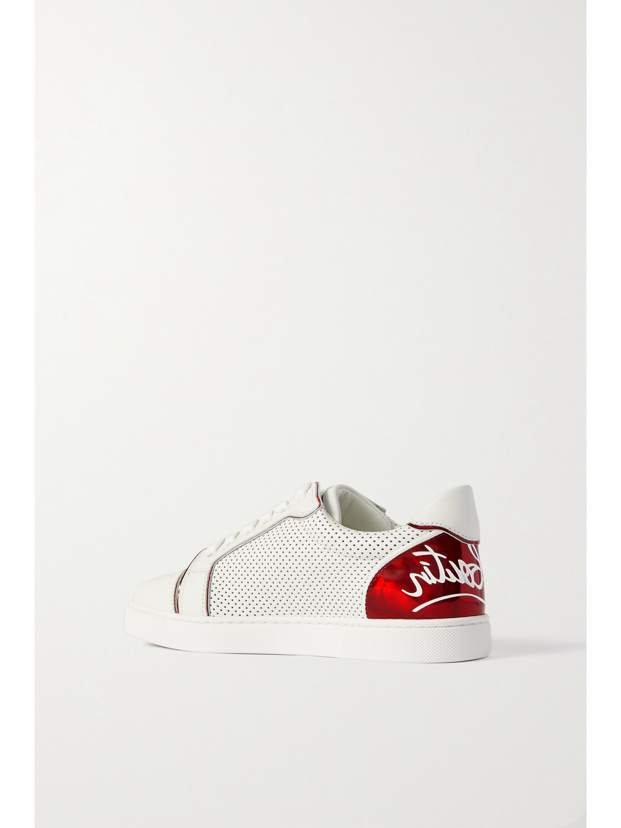 Christian Louboutin Bicolor Low-top Logo Sneakers In White