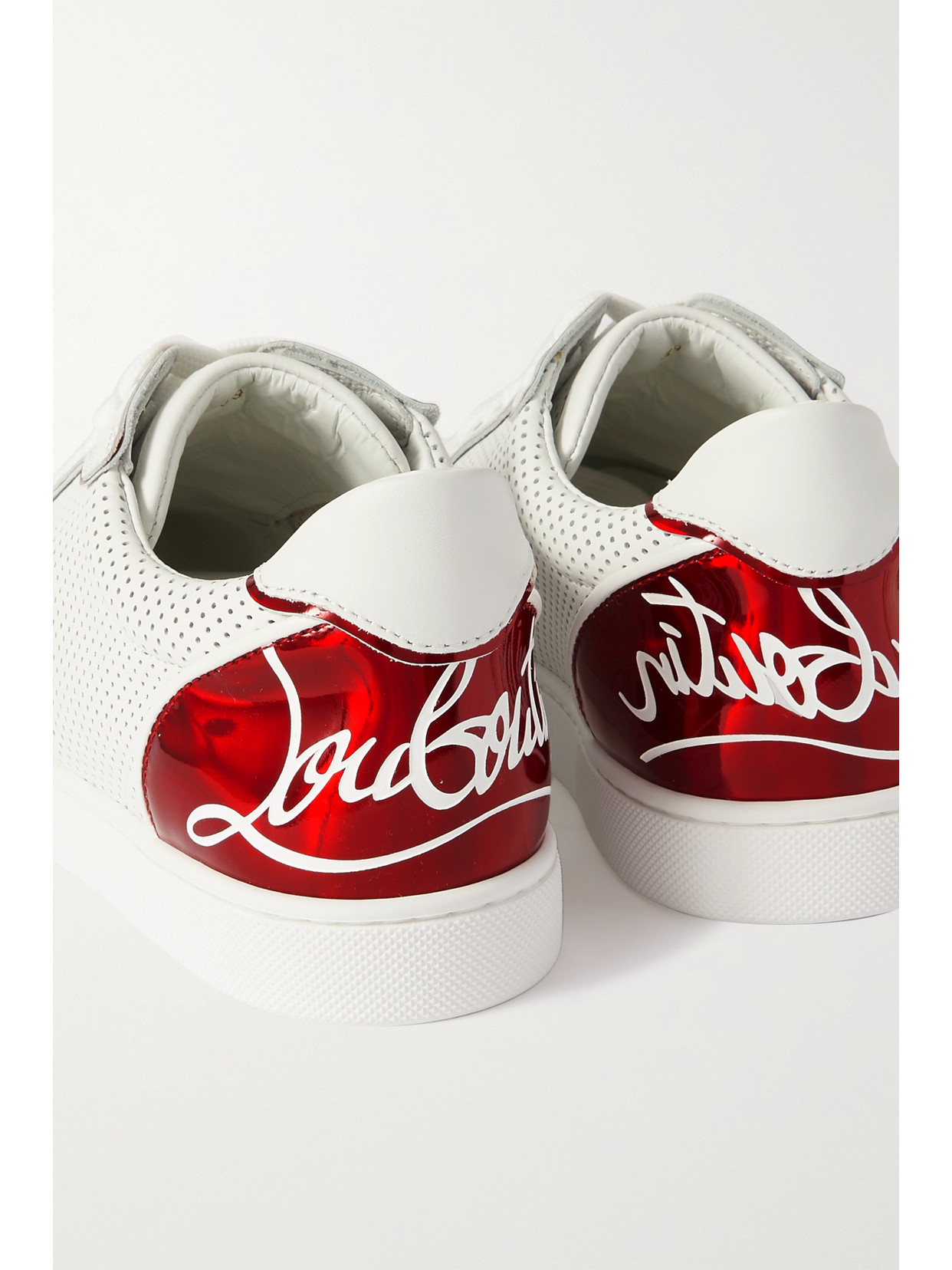 Christian Louboutin Bicolor Low-top Logo Sneakers In White