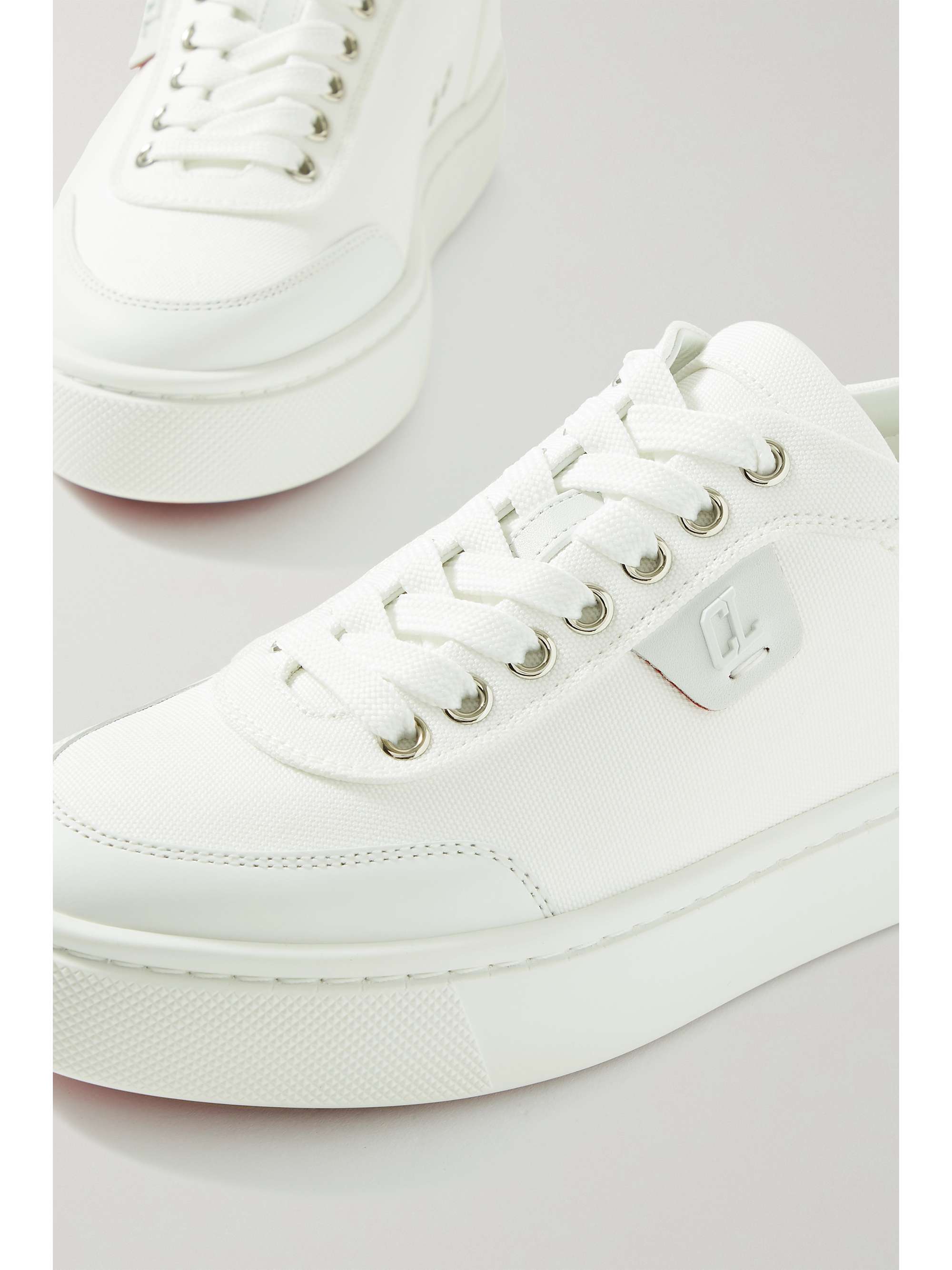 CHRISTIAN LOUBOUTIN Simplerui logo-detailed leather-trimmed canvas sneakers