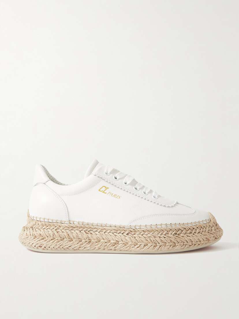 Christian Louboutin Espasneak Leather Espadrille Platform Sneakers