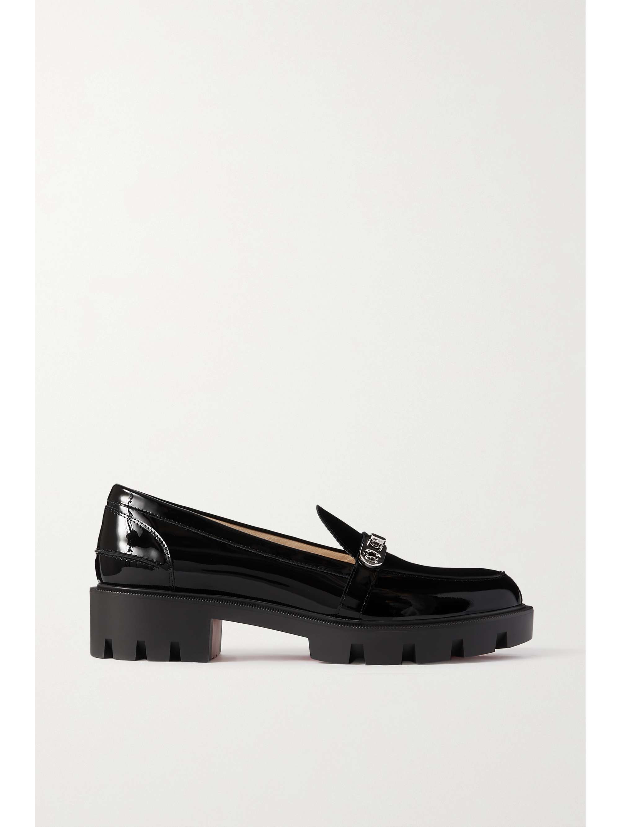 black christian louboutin loafers