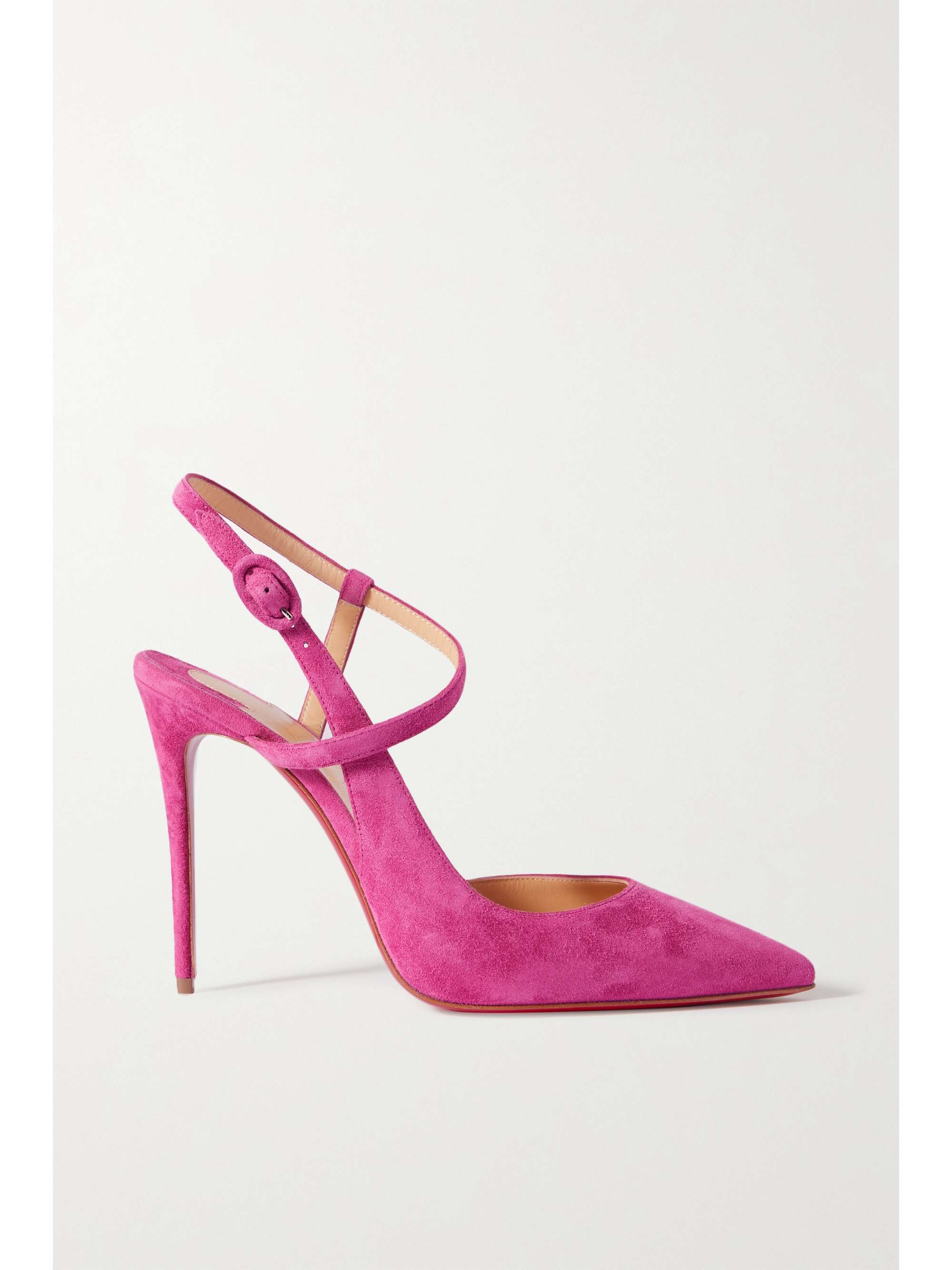 fuchsia suede pumps