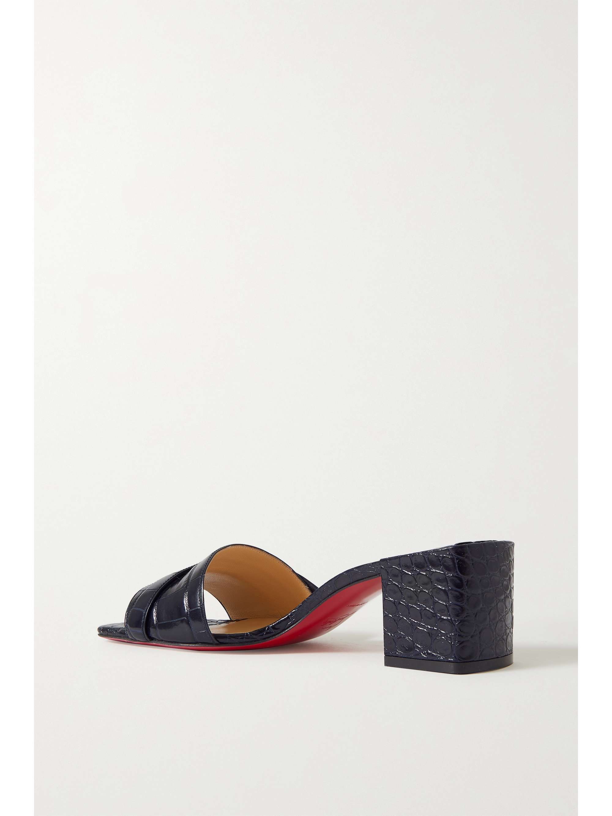 CHRISTIAN LOUBOUTIN Lock Art 55 croc-effect leather mules