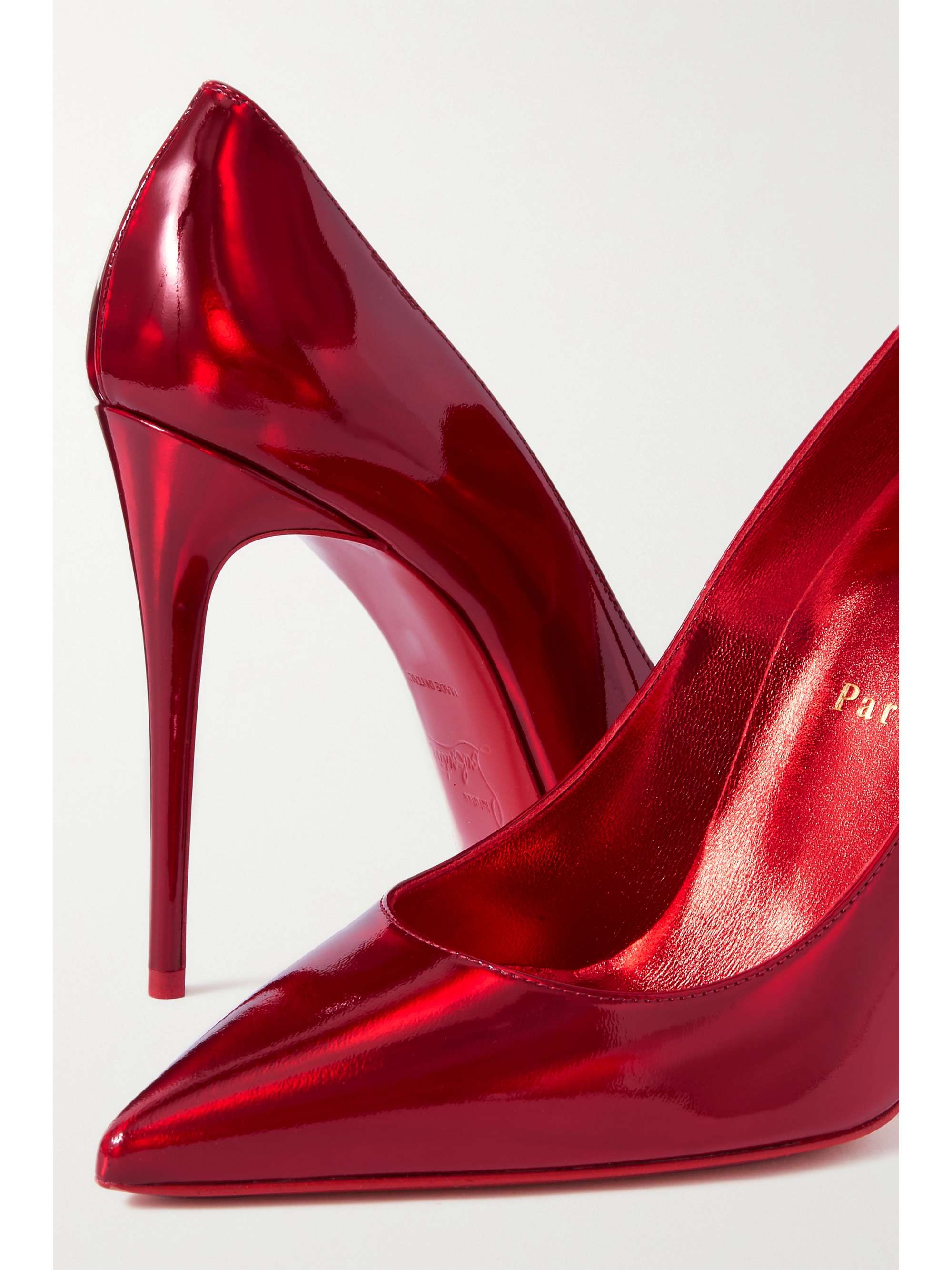 CHRISTIAN LOUBOUTIN Kate 100 iridescent leather pumps