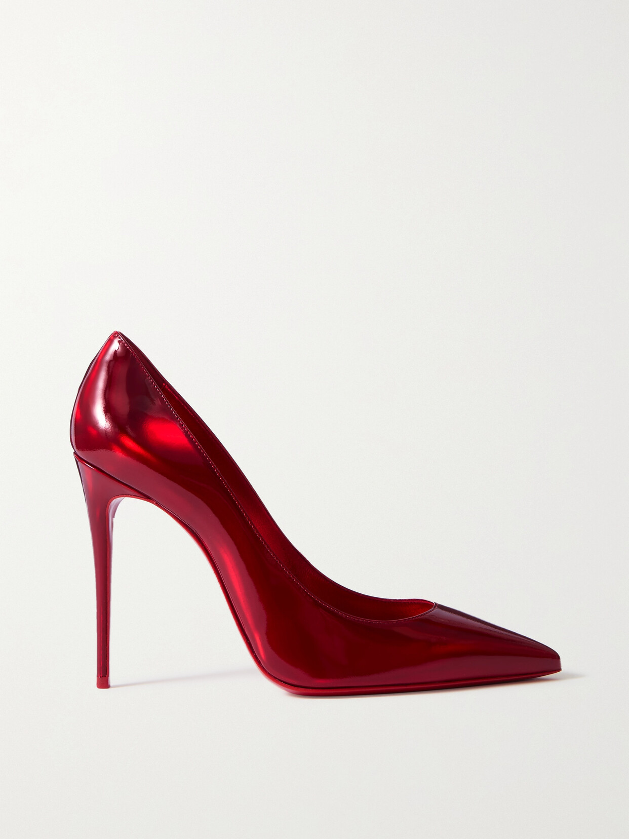 Christian Louboutin Kate 100 Iridescent Leather Pumps - Red