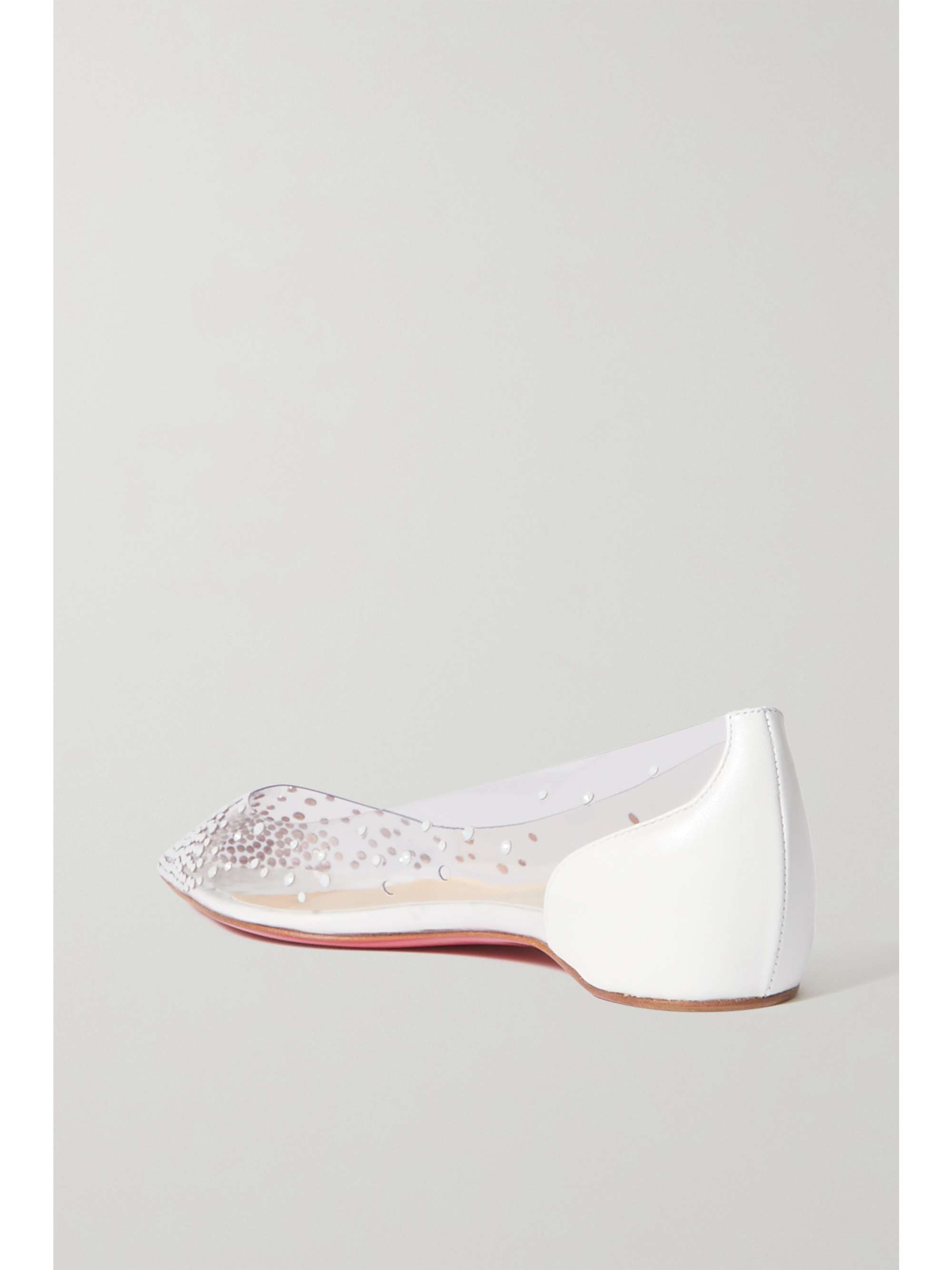 CHRISTIAN LOUBOUTIN Follies crystal-embellished PVC and leather point-toe flats