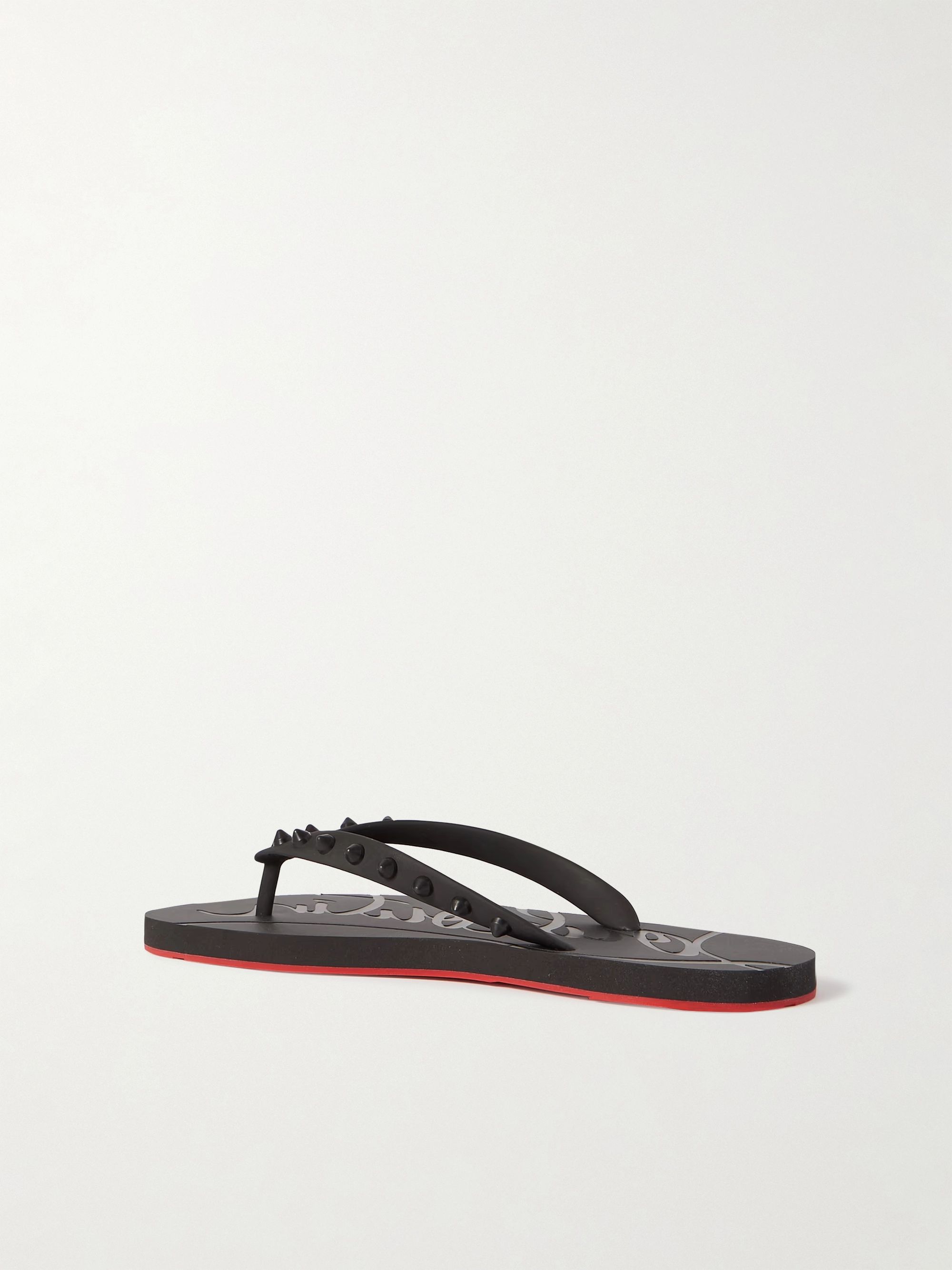 Black Loubi Flip spiked rubber flip flops | CHRISTIAN LOUBOUTIN | NET-A-PORTER