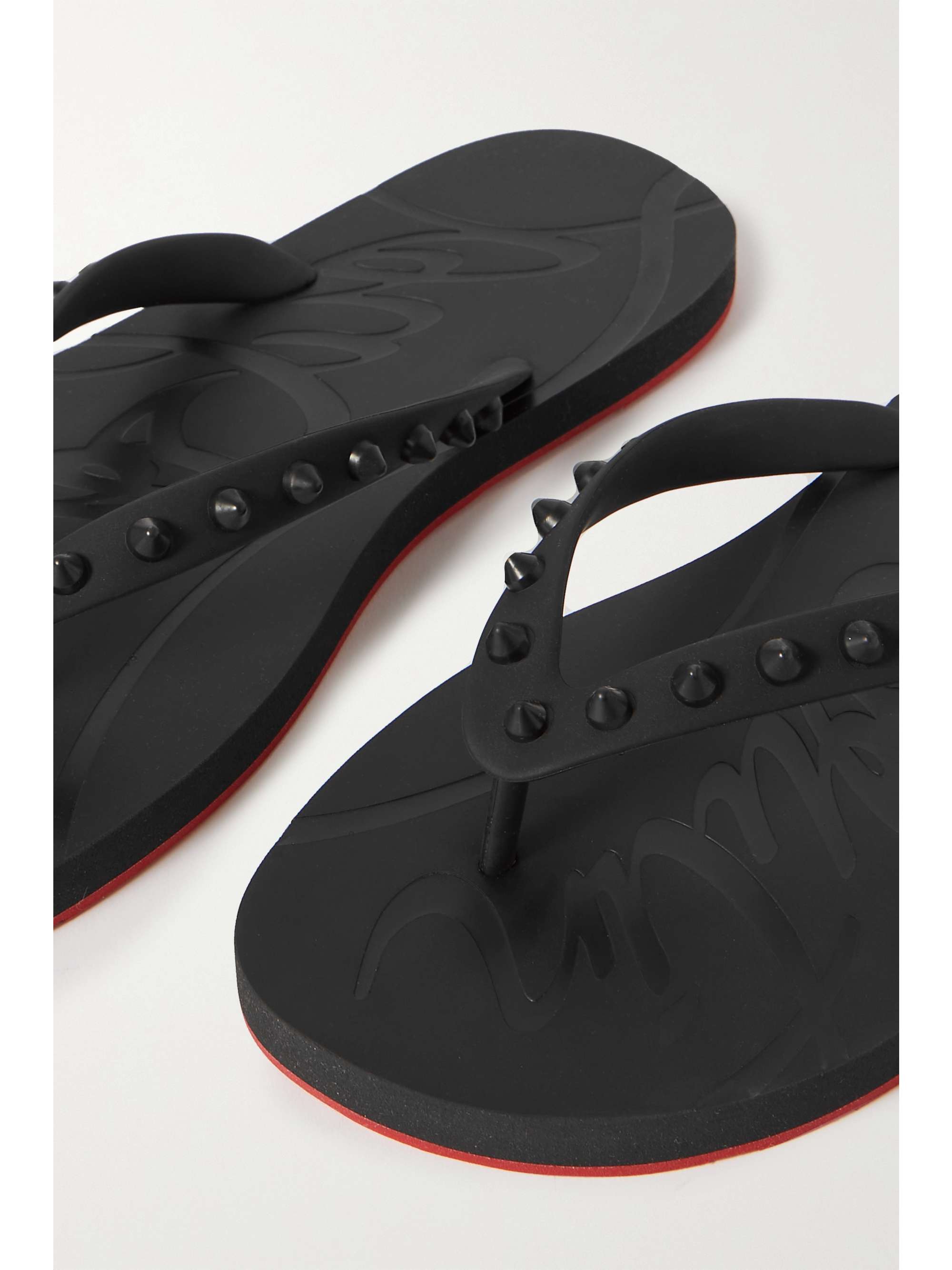 Christian Louboutin Loubi Flip Donna Spiked Rubber Flip Flops in