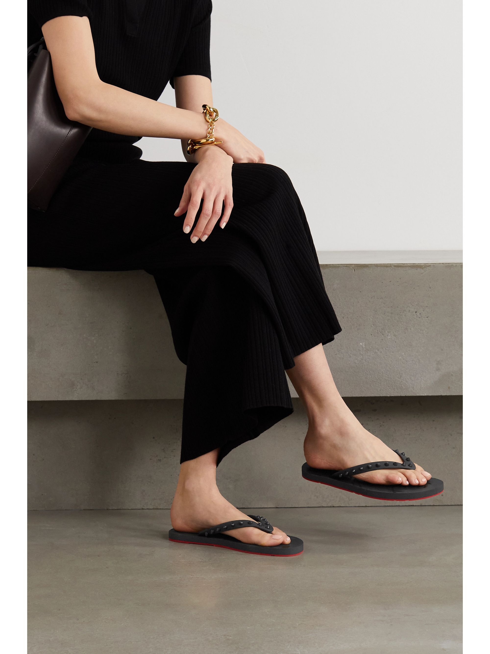Christian Louboutin Studded Flip Flops 2024 favors