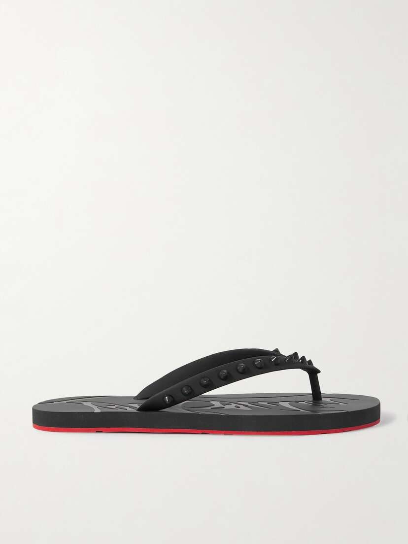 Christian Louboutin Loubi Flip Spiked Rubber Flip Flops