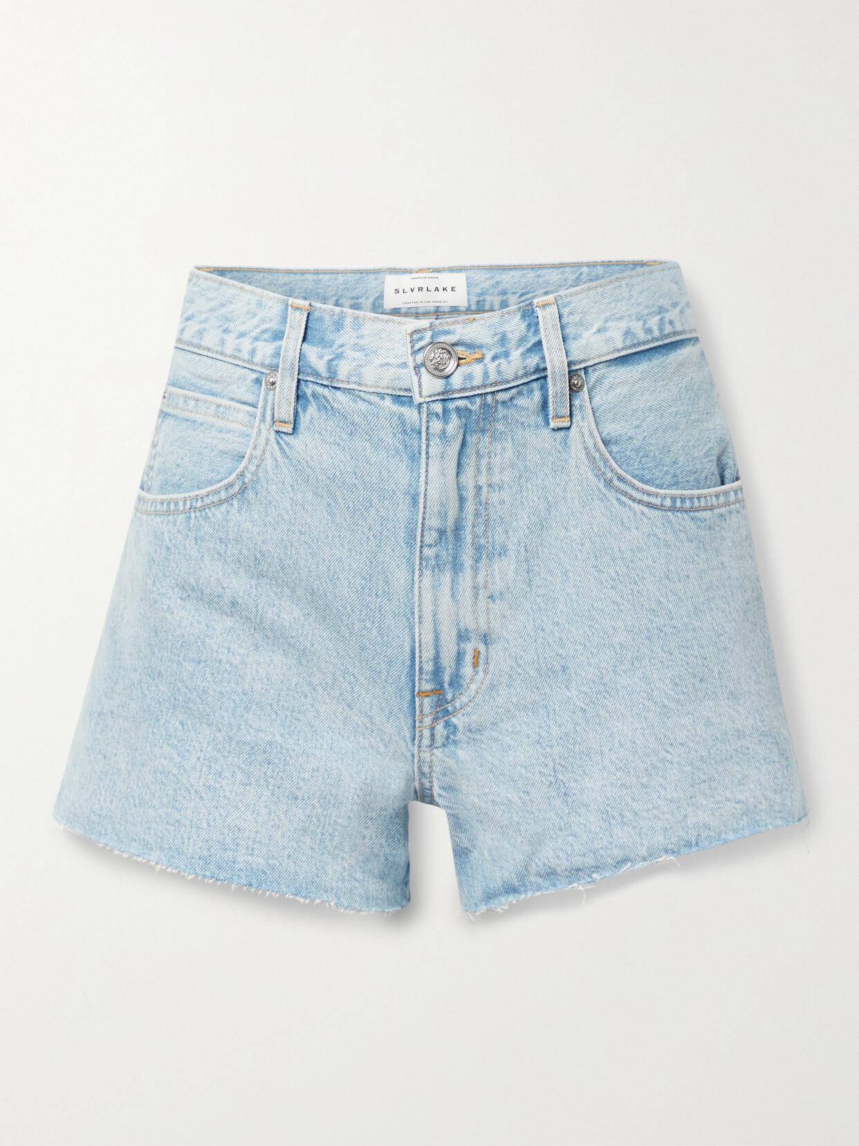 SLVRLAKE + NET SUSTAIN FARRAH FRAYED ORGANIC DENIM SHORTS