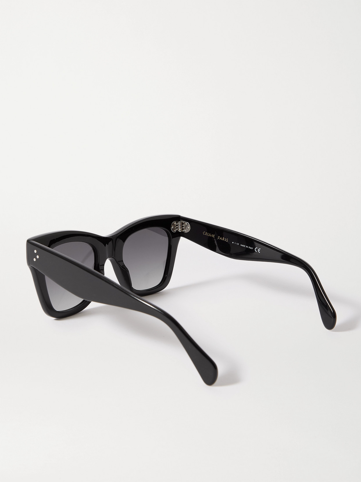 Shop Celine Oversized Cat-eye Acetate Sunglasses In Black