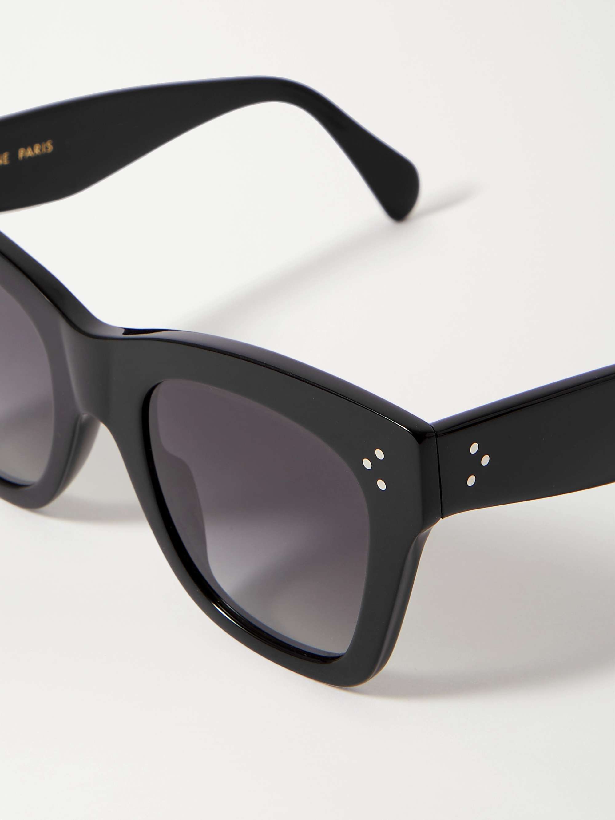 CELINE EYEWEAR Oversized cat-eye tortoiseshell acetate sunglasses