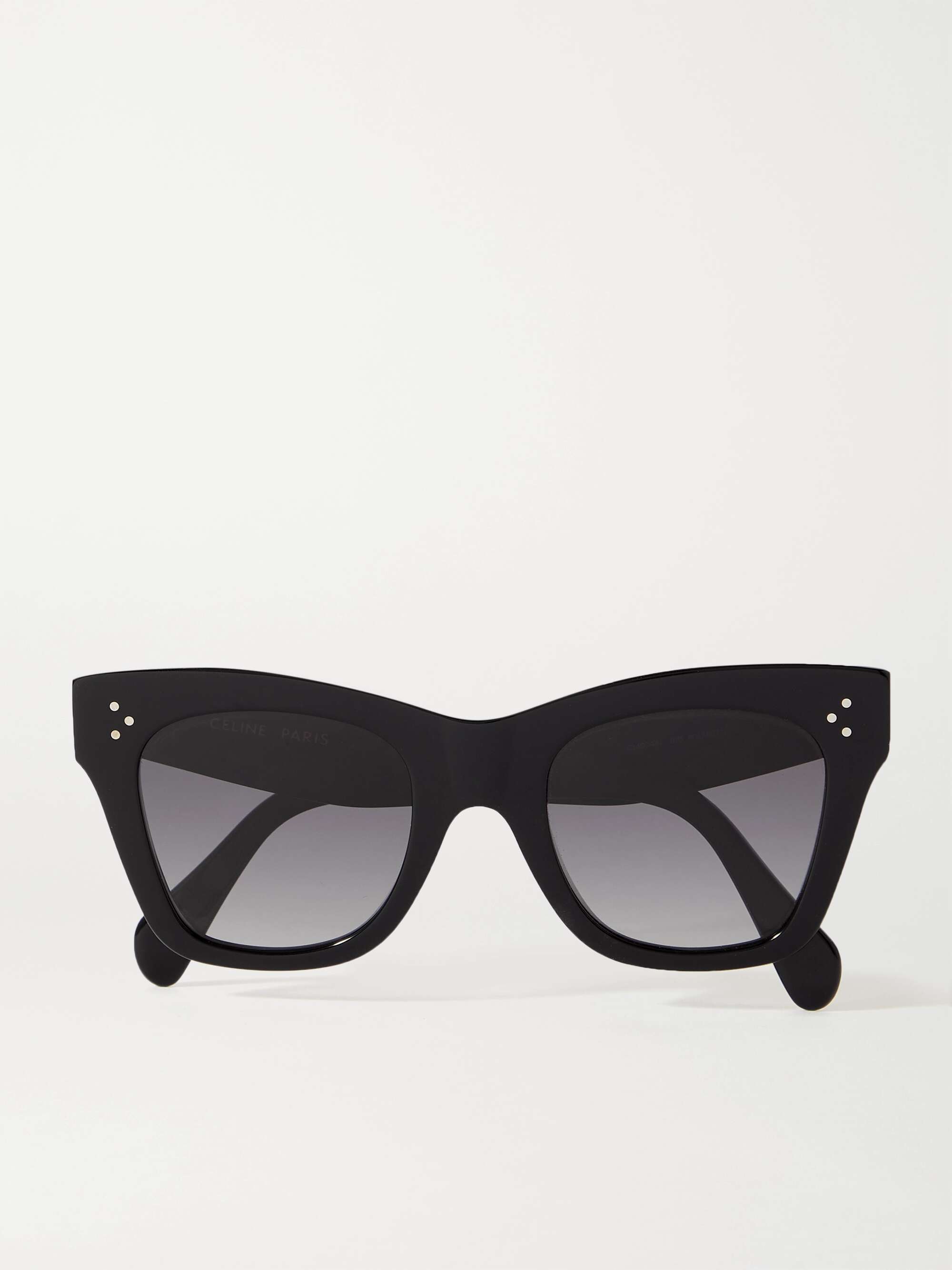 Cat-eye frame sunglasses in black acetate