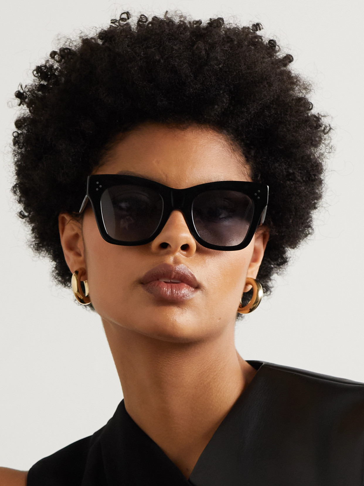 Shop Celine Oversized Cat-eye Acetate Sunglasses In Black