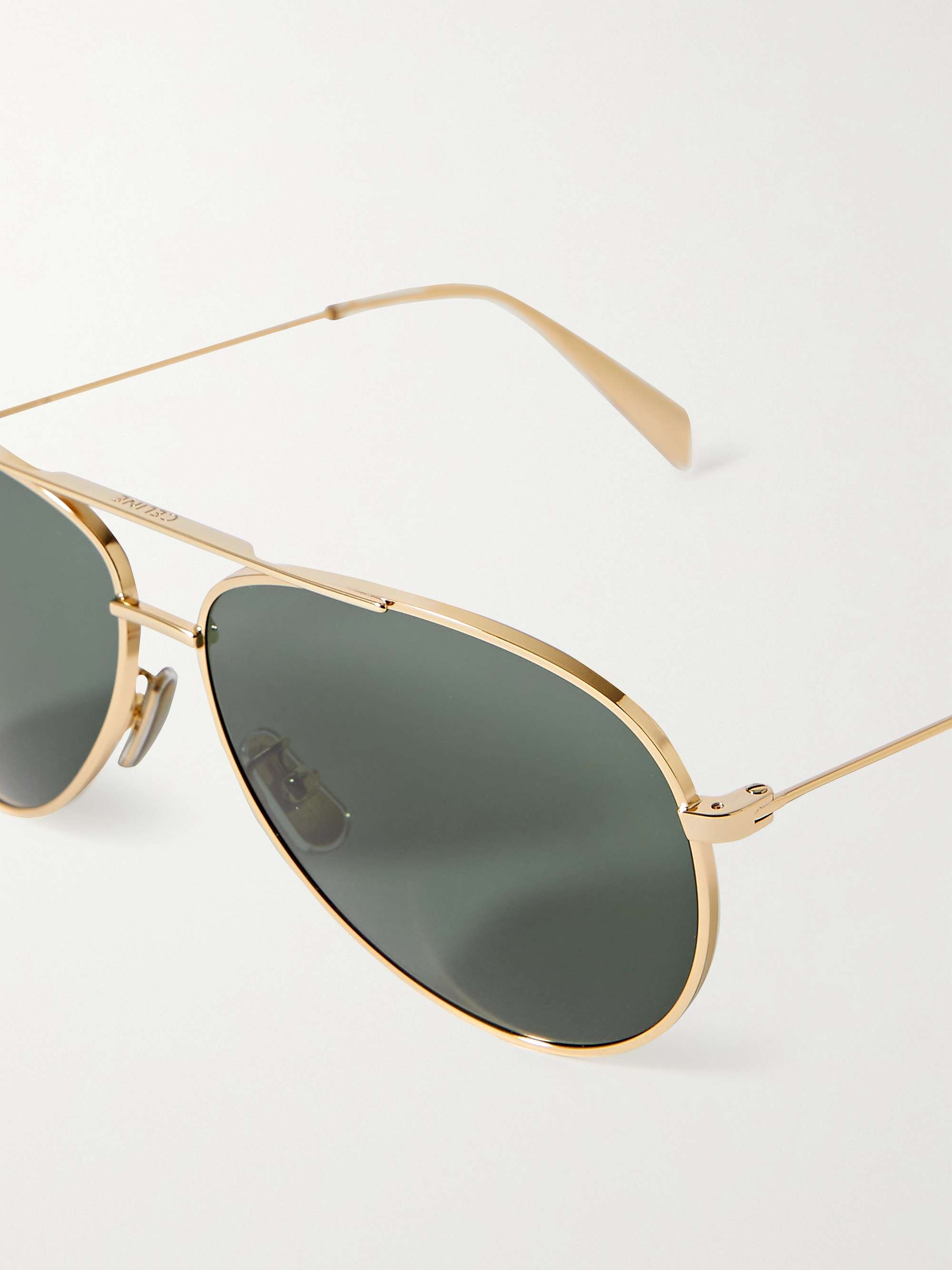 Gold Aviator Style Gold Tone Sunglasses Celine Eyewear Net A Porter