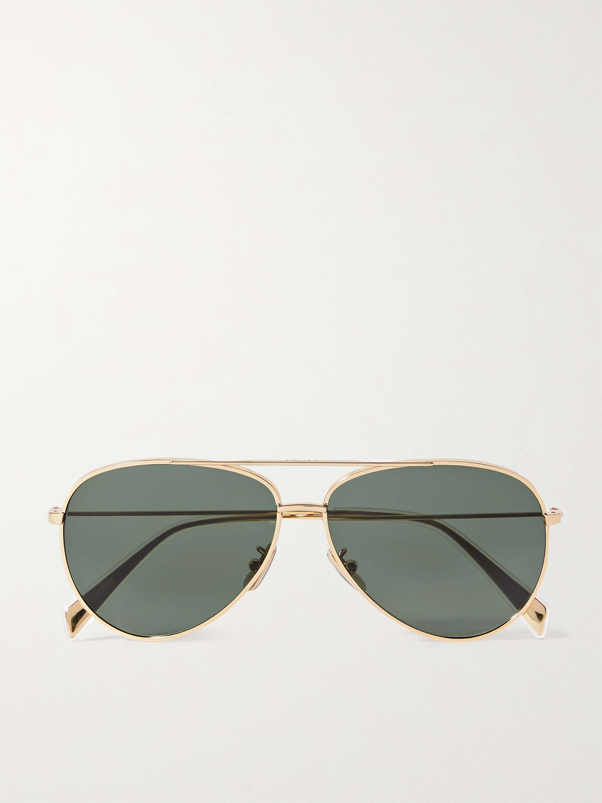 CELINE EYEWEAR Oversized aviator-style gold-tone sunglasses