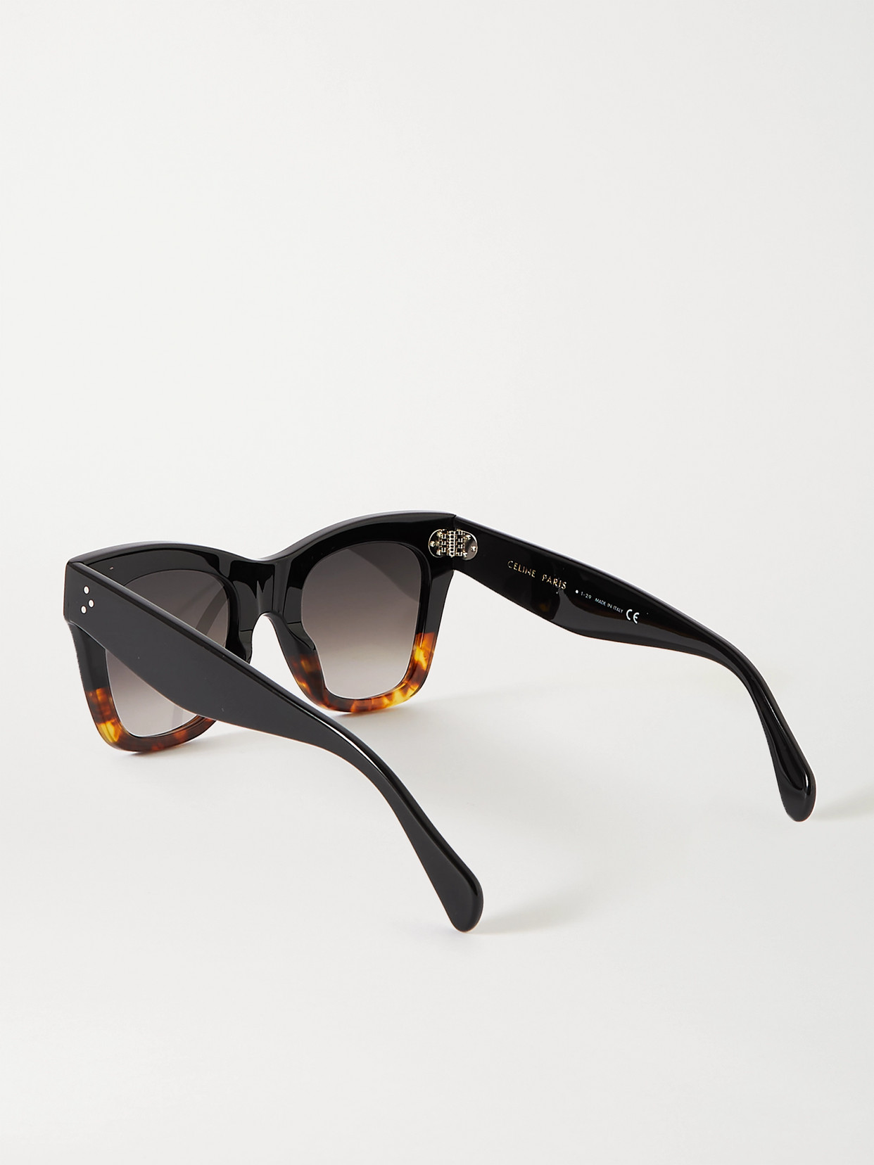 Shop Celine Oversized Cat-eye Tortoiseshell Acetate Sunglasses In Black