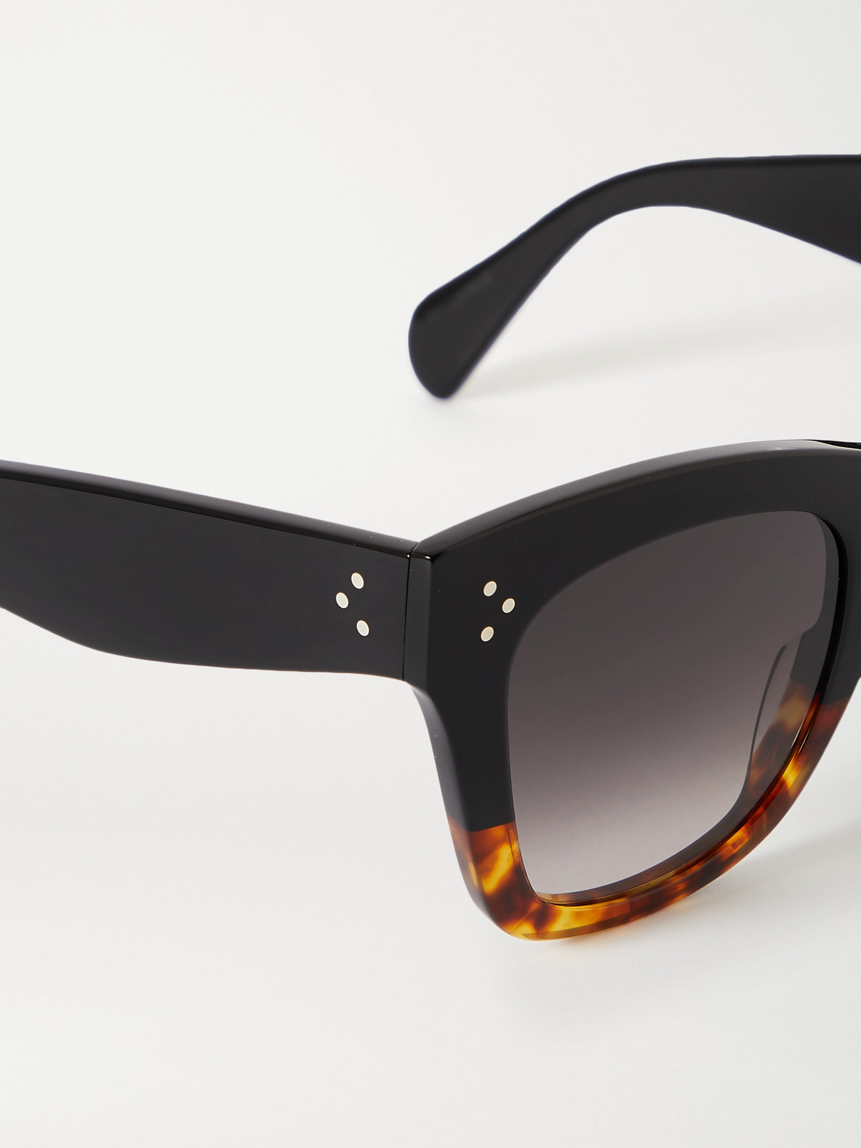 Shop Celine Oversized Cat-eye Tortoiseshell Acetate Sunglasses In Black