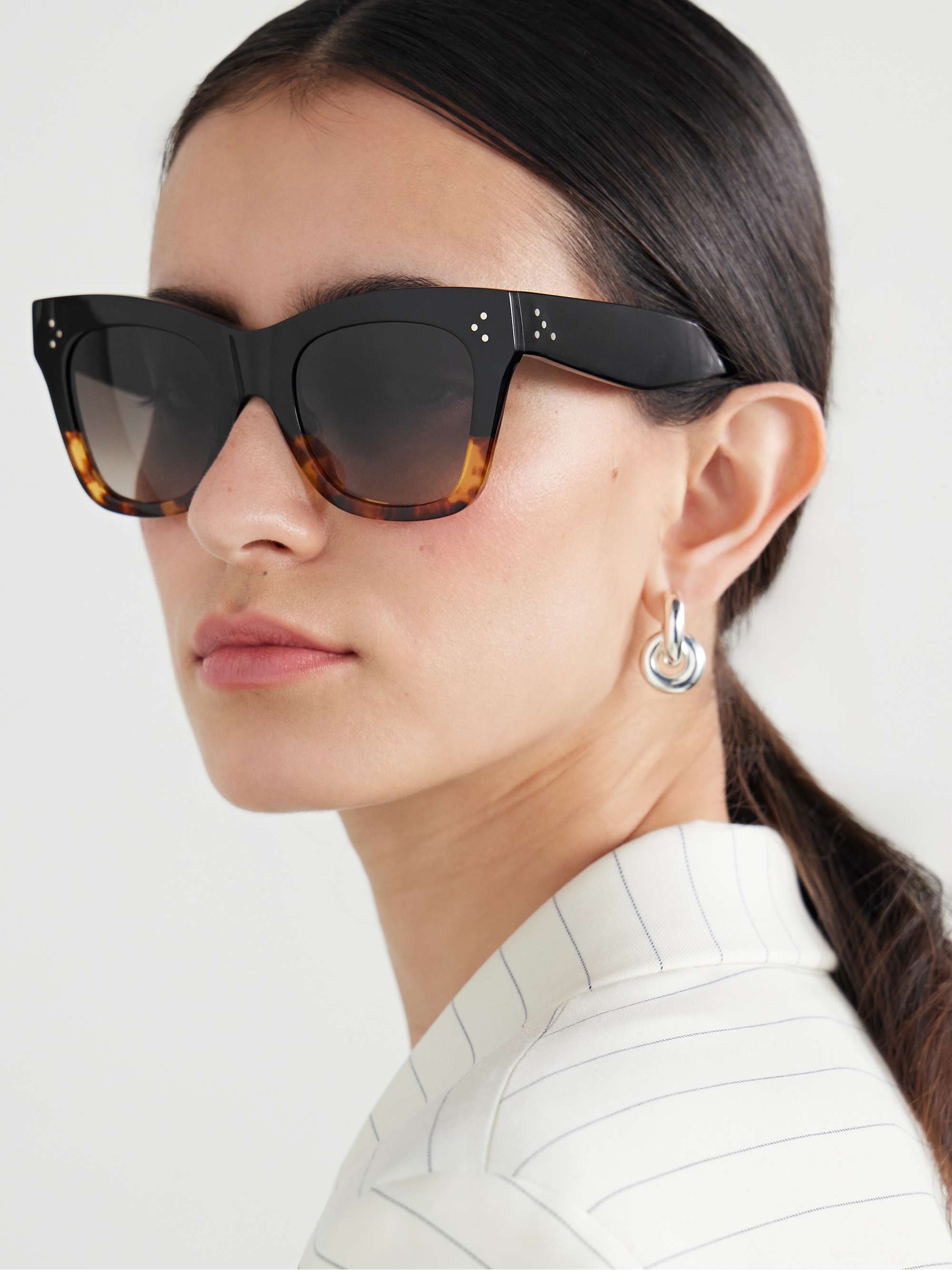 Oversized cat-eye tortoiseshell acetate sunglasses