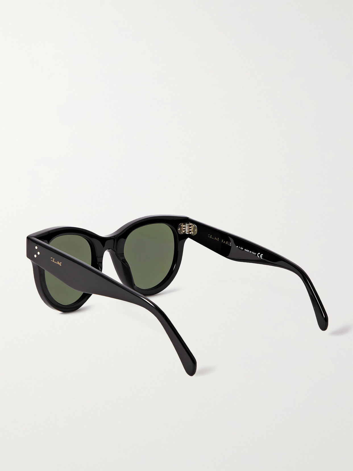 Shop Celine Round-frame Acetate Sunglasses In Black