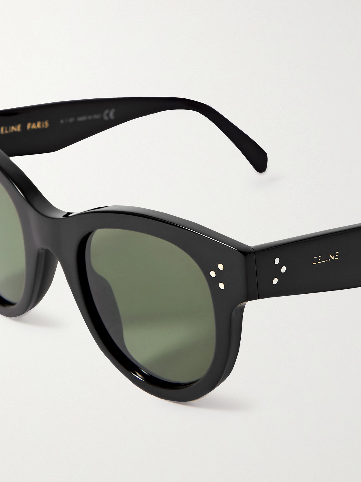 Shop Celine Round-frame Acetate Sunglasses In Black