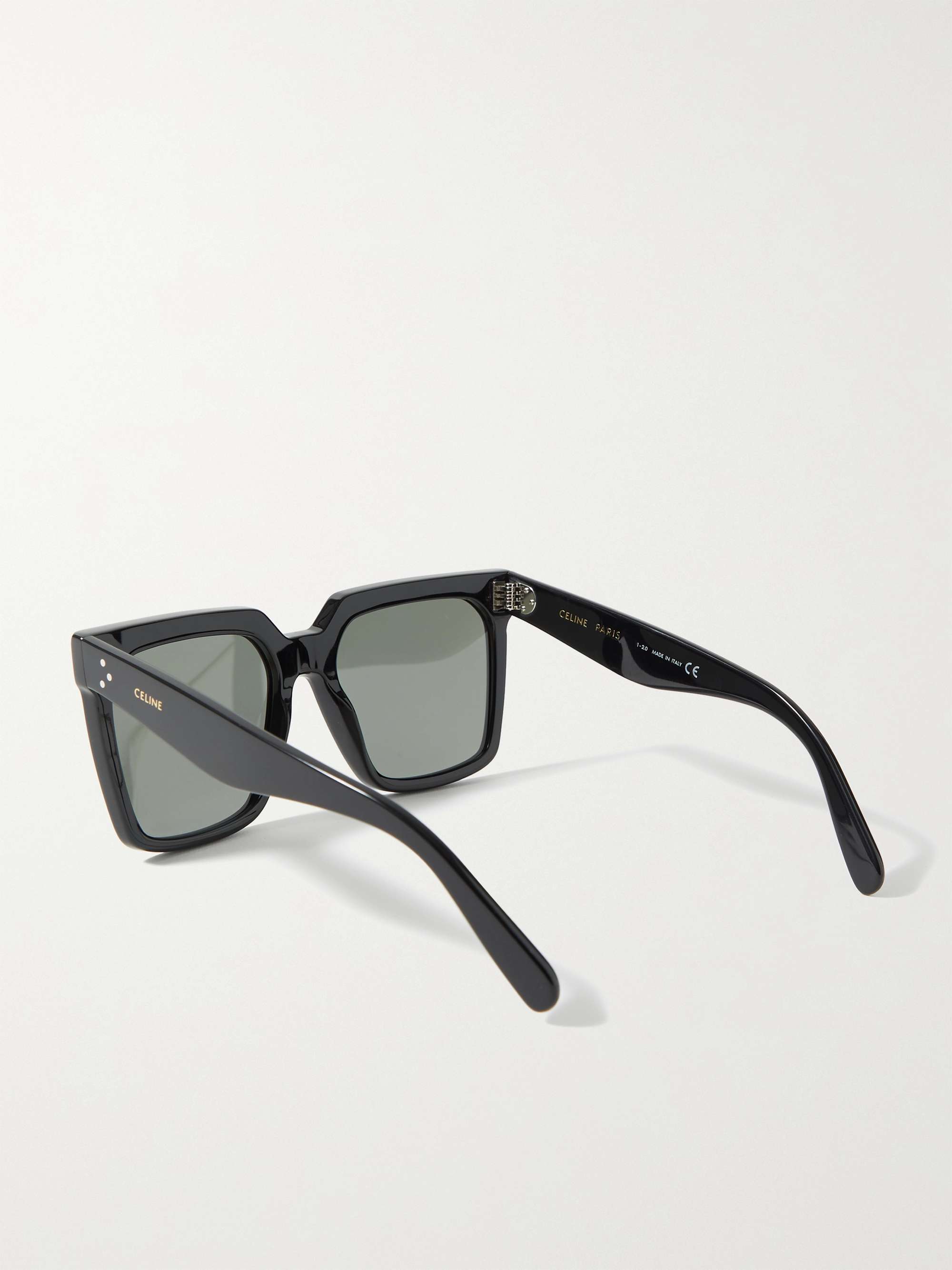CELINE EYEWEAR Oversized square-frame acetate sunglasses