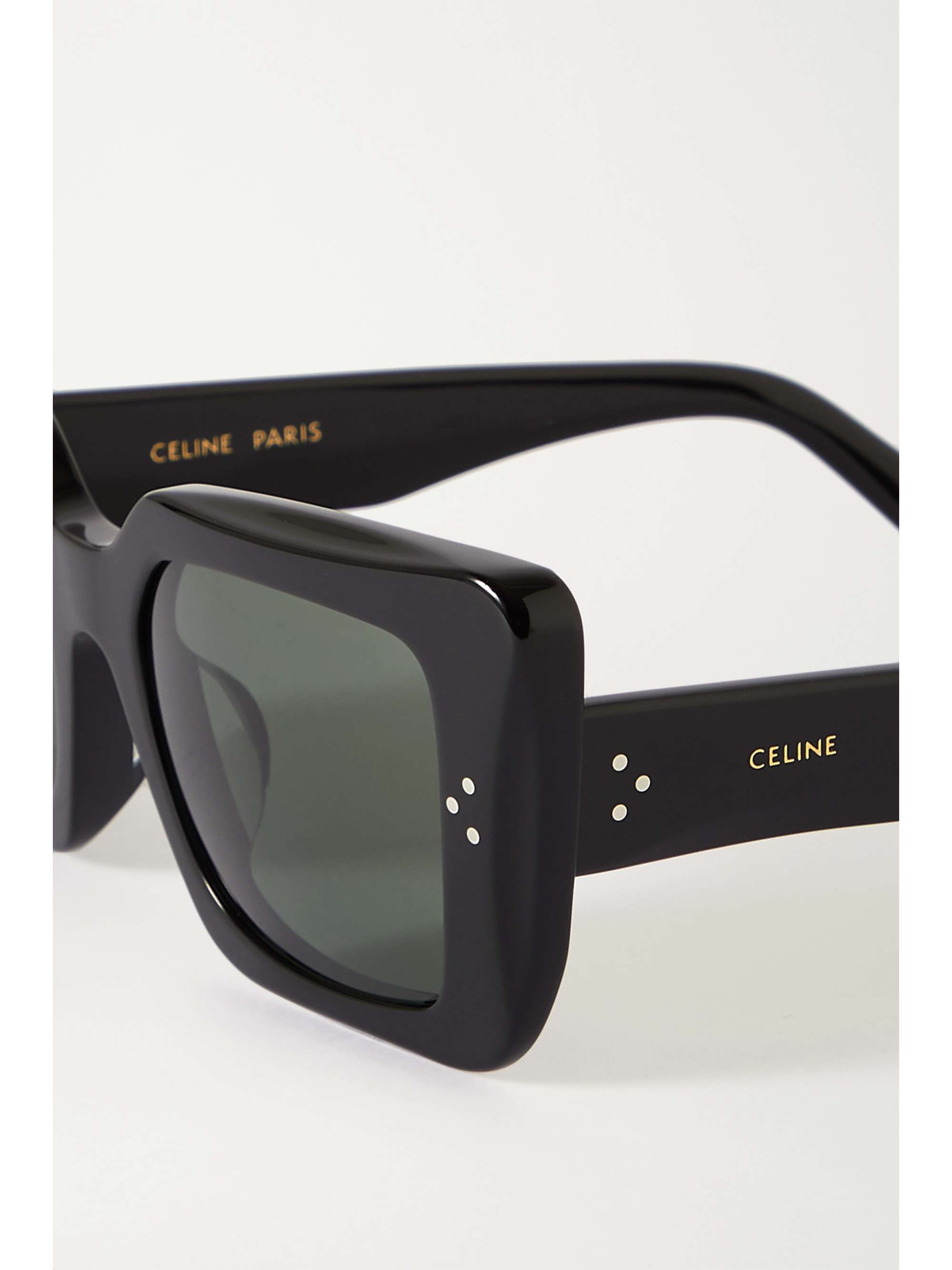 CELINE EYEWEAR Oversized square-frame leopard-print acetate sunglasses