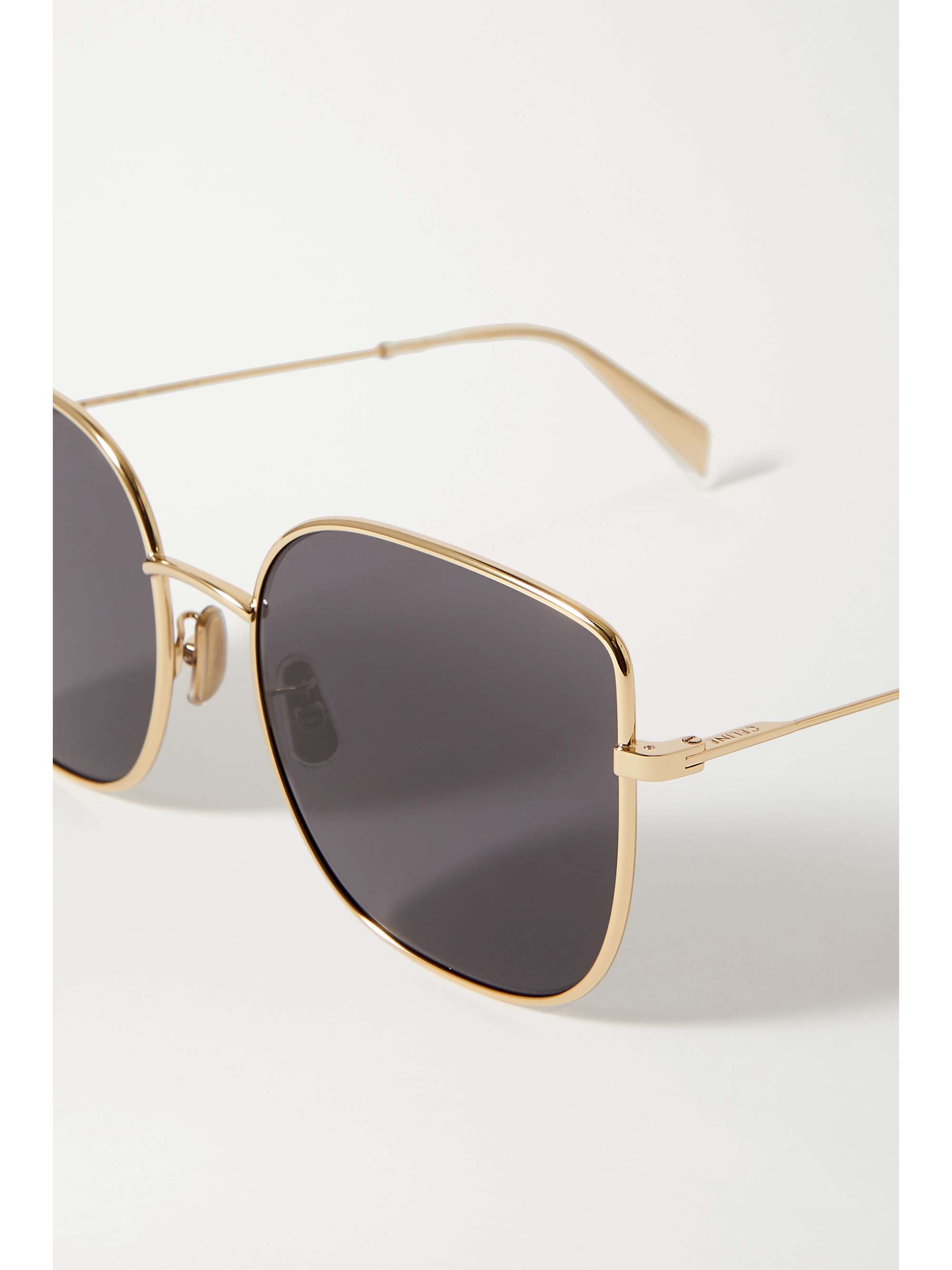 CELINE EYEWEAR Oversized square-frame gold-tone sunglasses