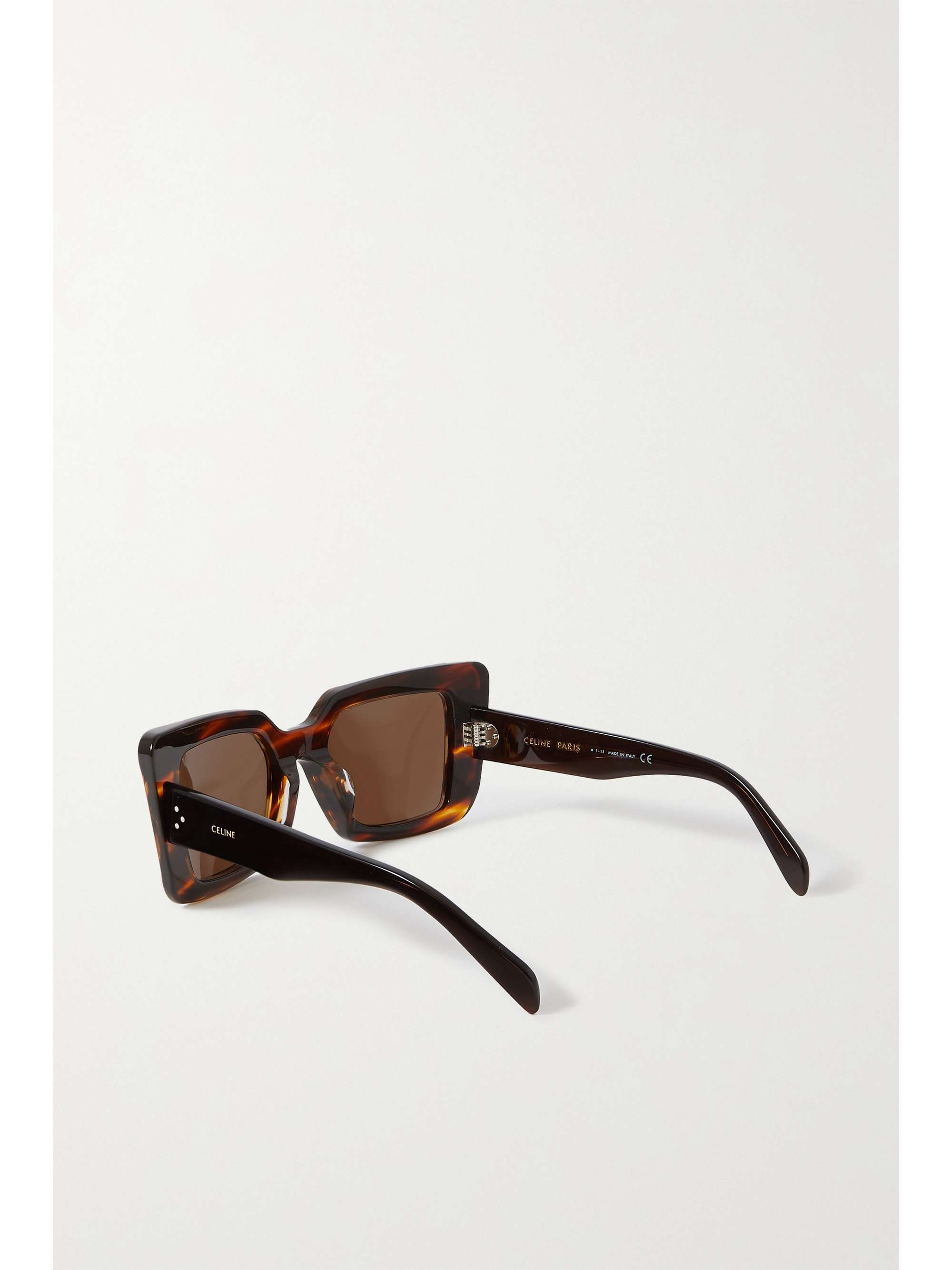CELINE EYEWEAR Oversized square-frame leopard-print acetate sunglasses
