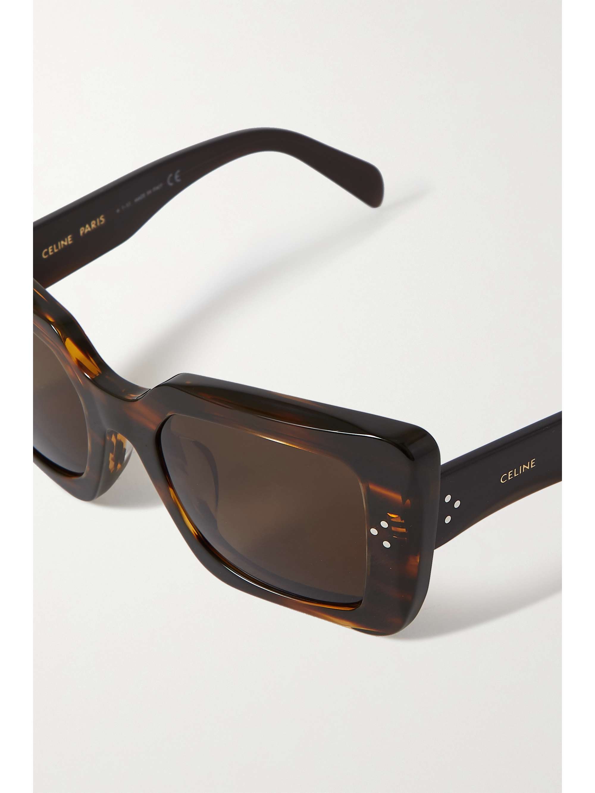 CELINE EYEWEAR Oversized square-frame leopard-print acetate sunglasses