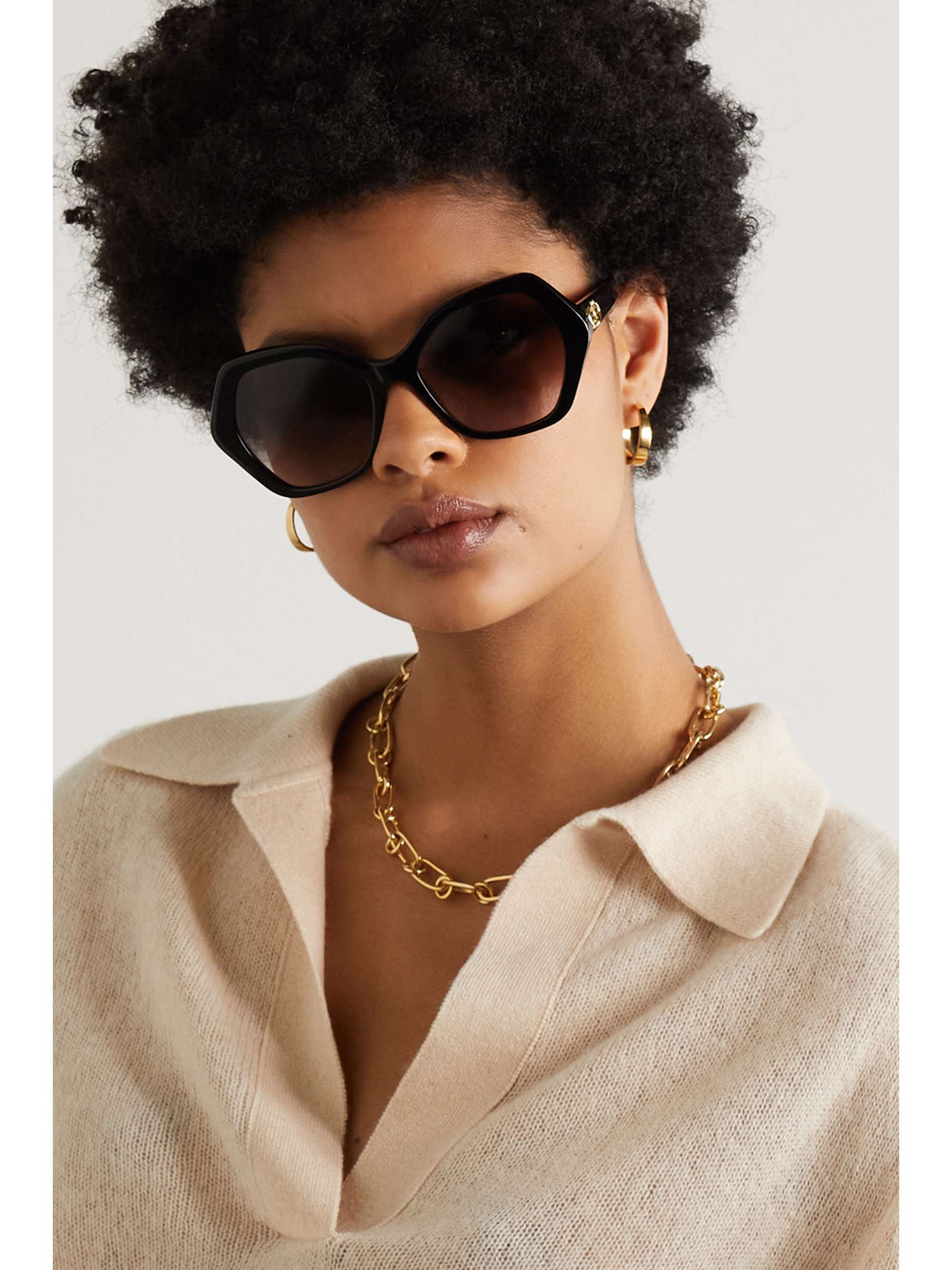 CELINE EYEWEAR Hexagon-frame acetate sunglasses