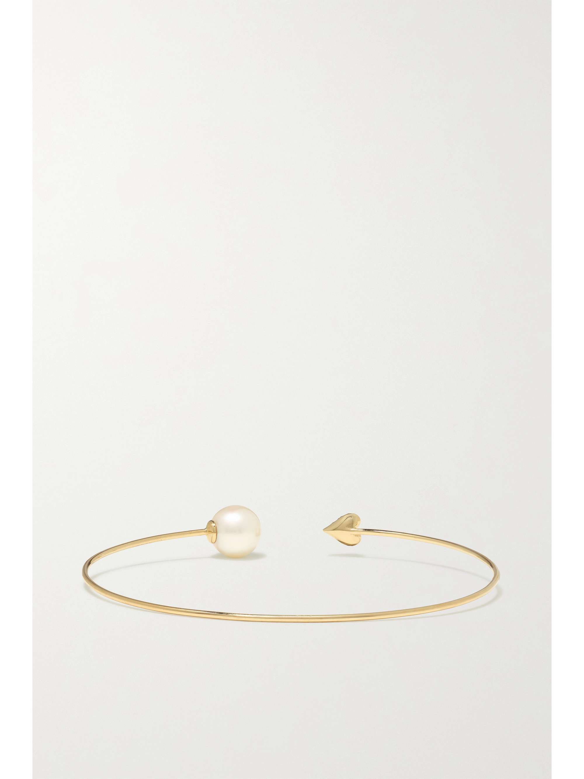 MIZUKI 14-karat gold, pearl and diamond cuff